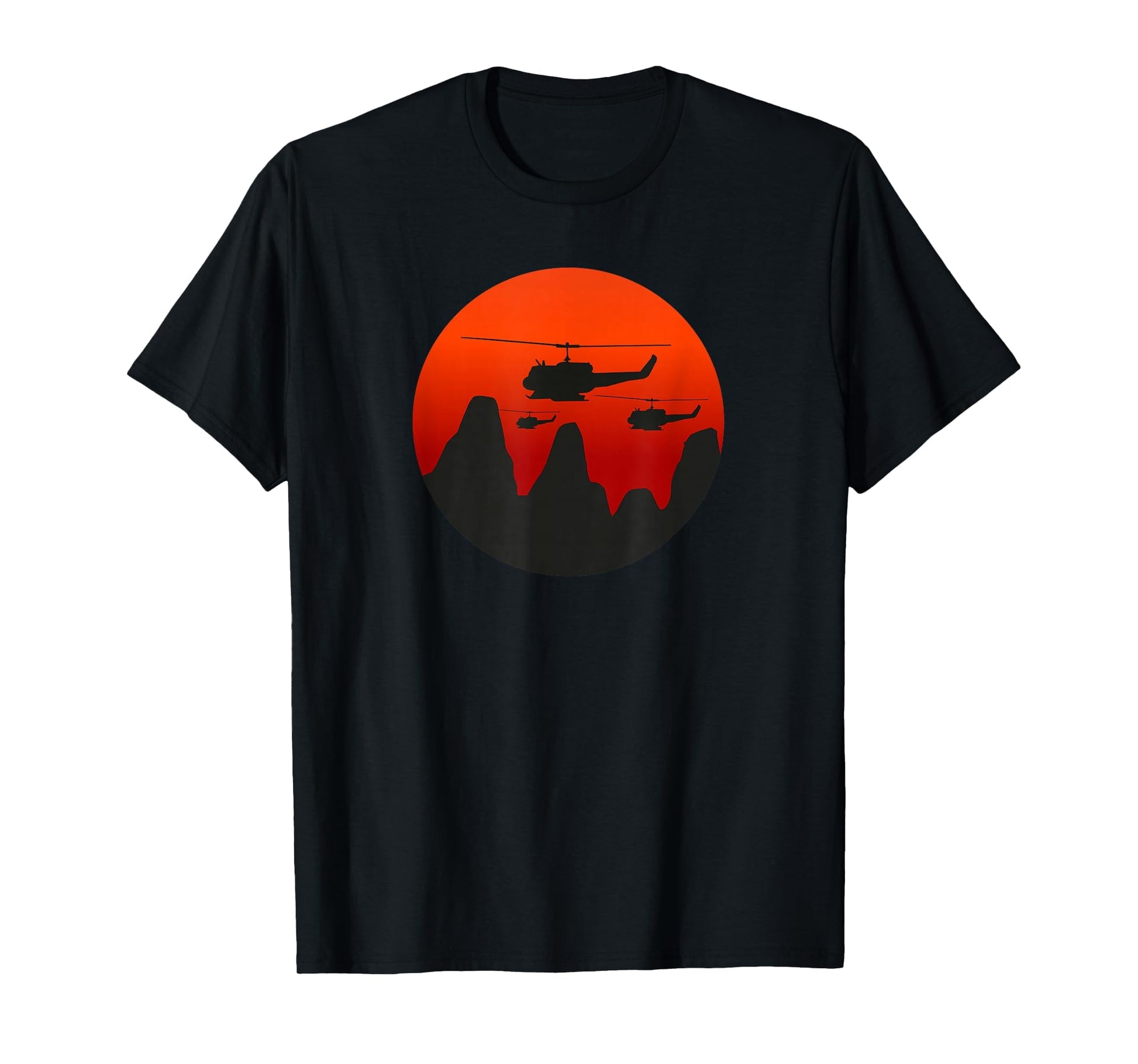Uh 1 Huey Helicopter Sunset Vietnam T-Shirt - Unique Graphic Men Women - T-Shirt, Sweatshirt, Hoodie
