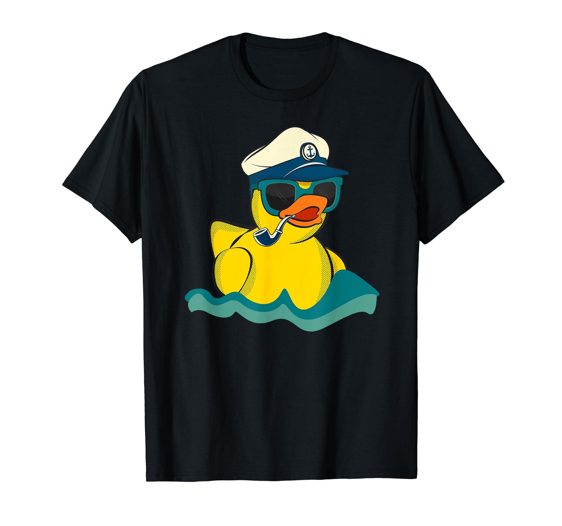 Yellow Rubber Duck Boat Captain Duckie T-Shirt - Unique Graphic Men Women - T-Shirt, Sweatshirt, Hoodie