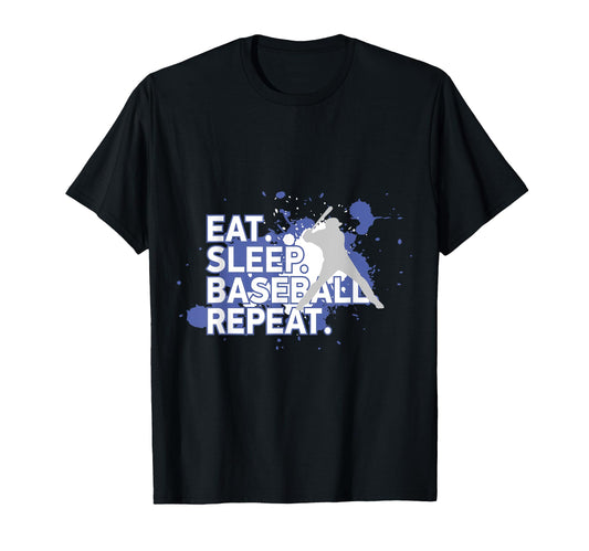 Baseball Gifts Eat Sleep Baseball T-Shirt - Aesthetic Graphic for Adults - T-Shirt, Sweatshirt, Hoodie
