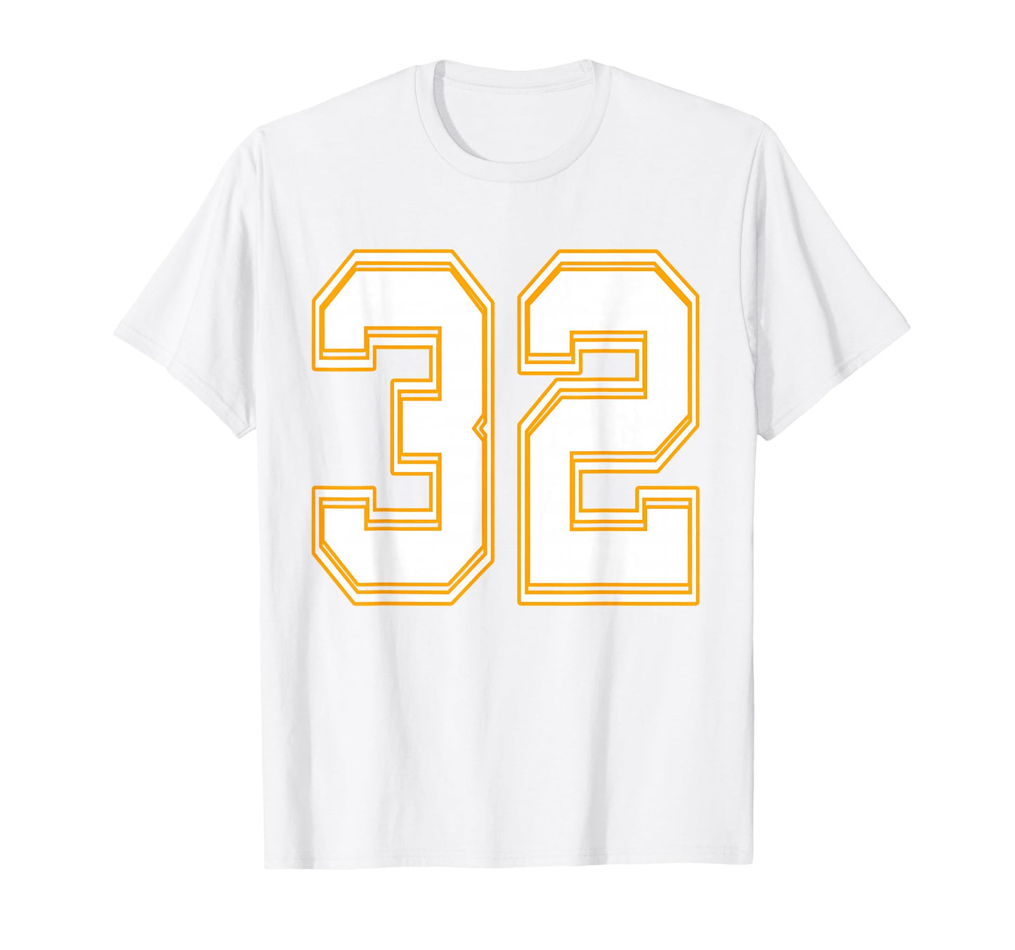 Number 32 Red Yellow White Football T-Shirt - Aesthetic Graphic Men Women - T-Shirt, Sweatshirt, Hoodie