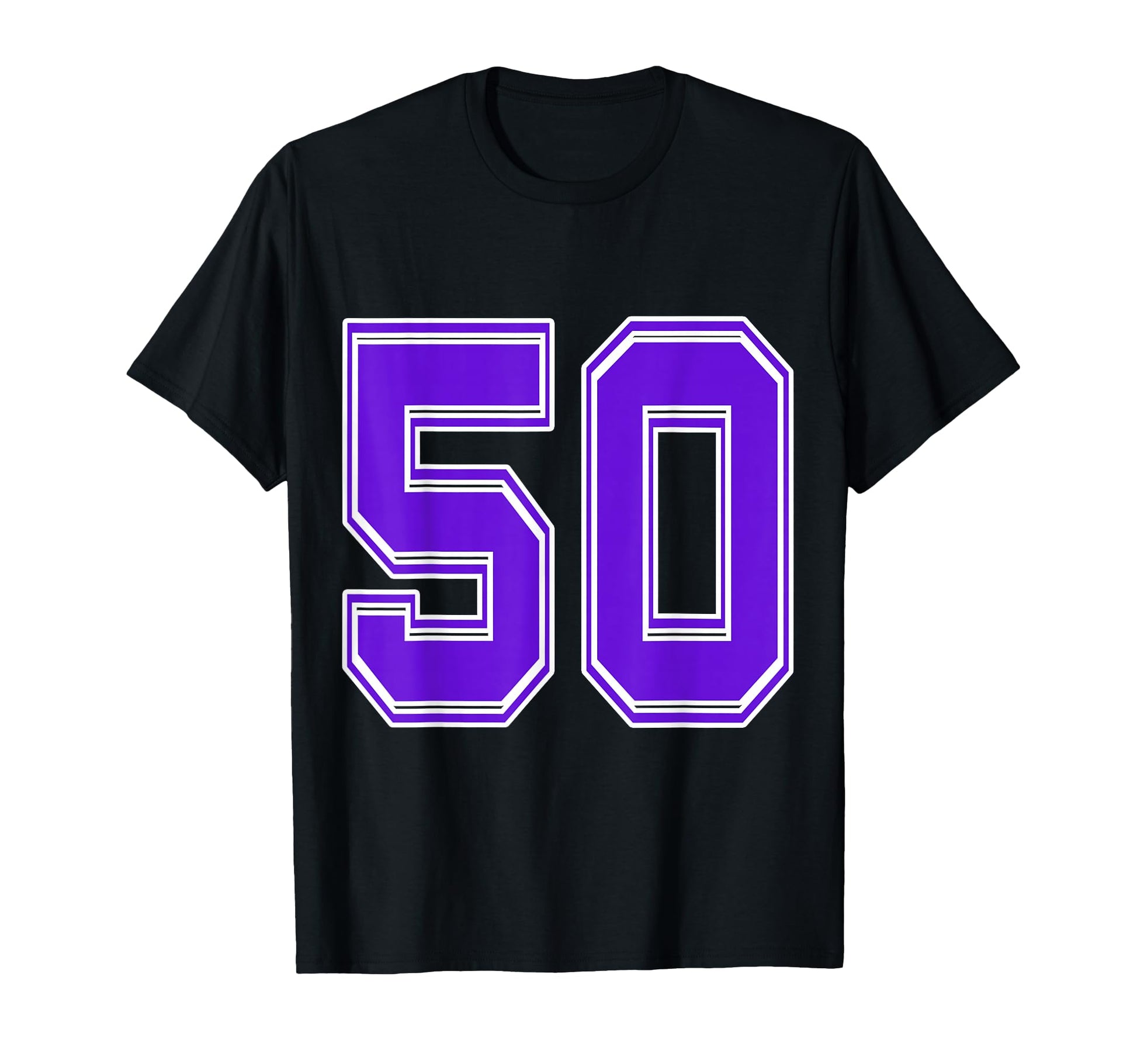 Purple Number 50 Football T-Shirt - Casual Everyday Wear Men Women - T-Shirt, Sweatshirt, Hoodie