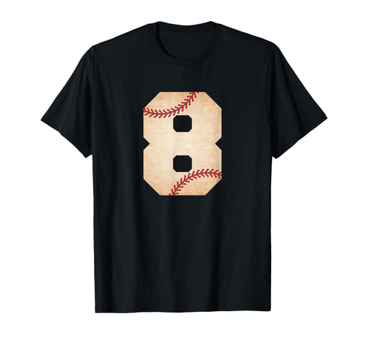 Baseball Number 8 Baseball Fan Mom T-Shirt - Minimalist Print Unisex - T-Shirt, Sweatshirt, Hoodie
