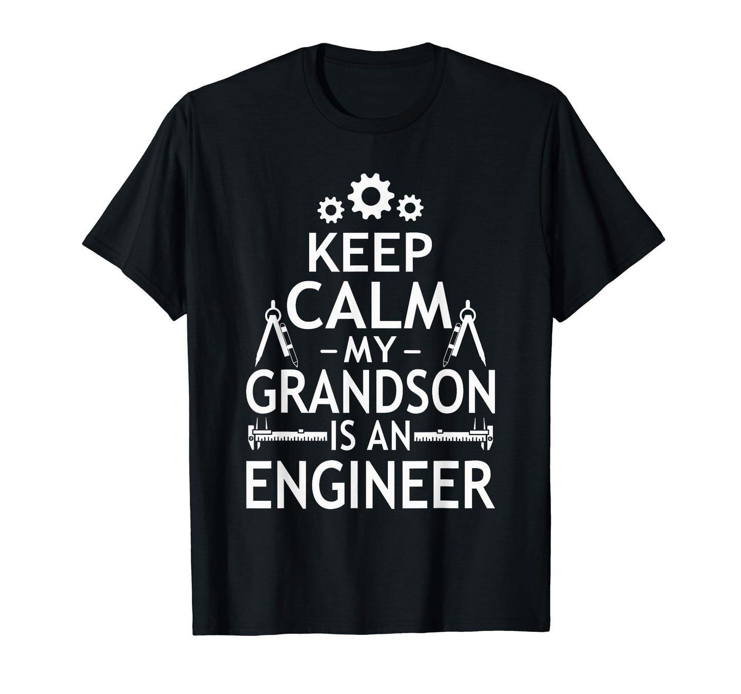 Keep Calm Engineer Grandson Grandma T-Shirt - Minimalist Print for Adults - T-Shirt, Sweatshirt, Hoodie