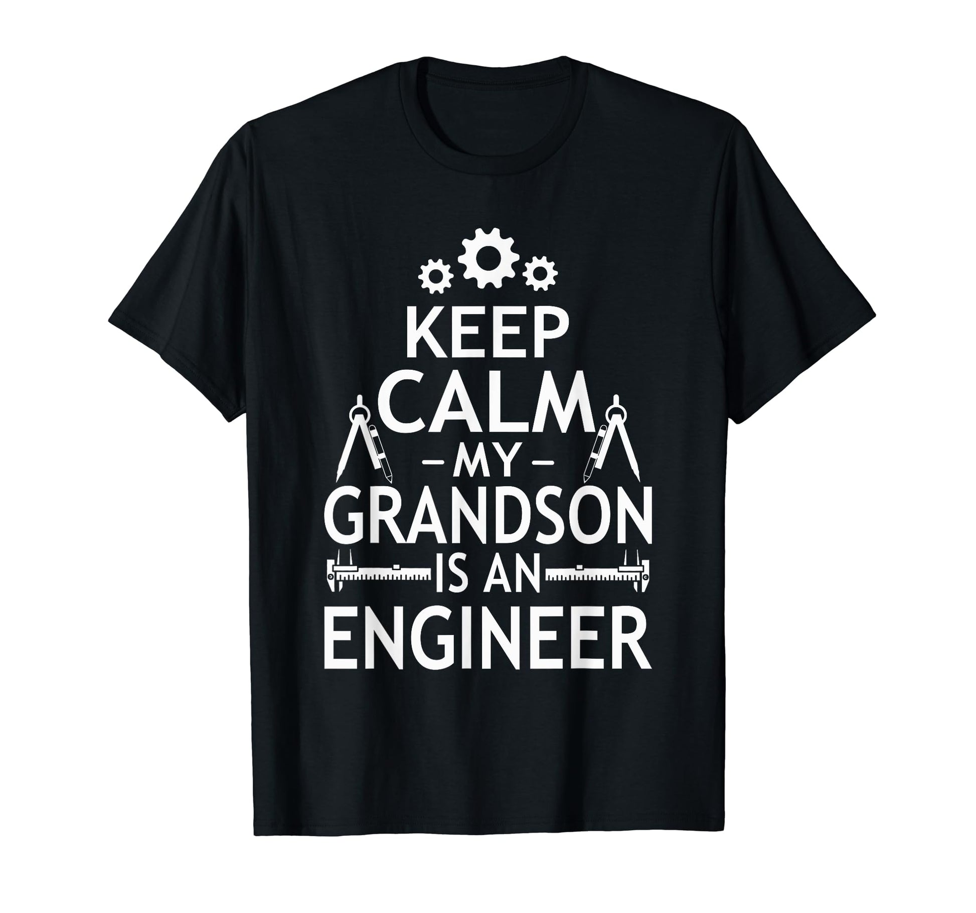 Keep Calm Engineer Grandson Grandma T-Shirt - Minimalist Print for Adults - T-Shirt, Sweatshirt, Hoodie