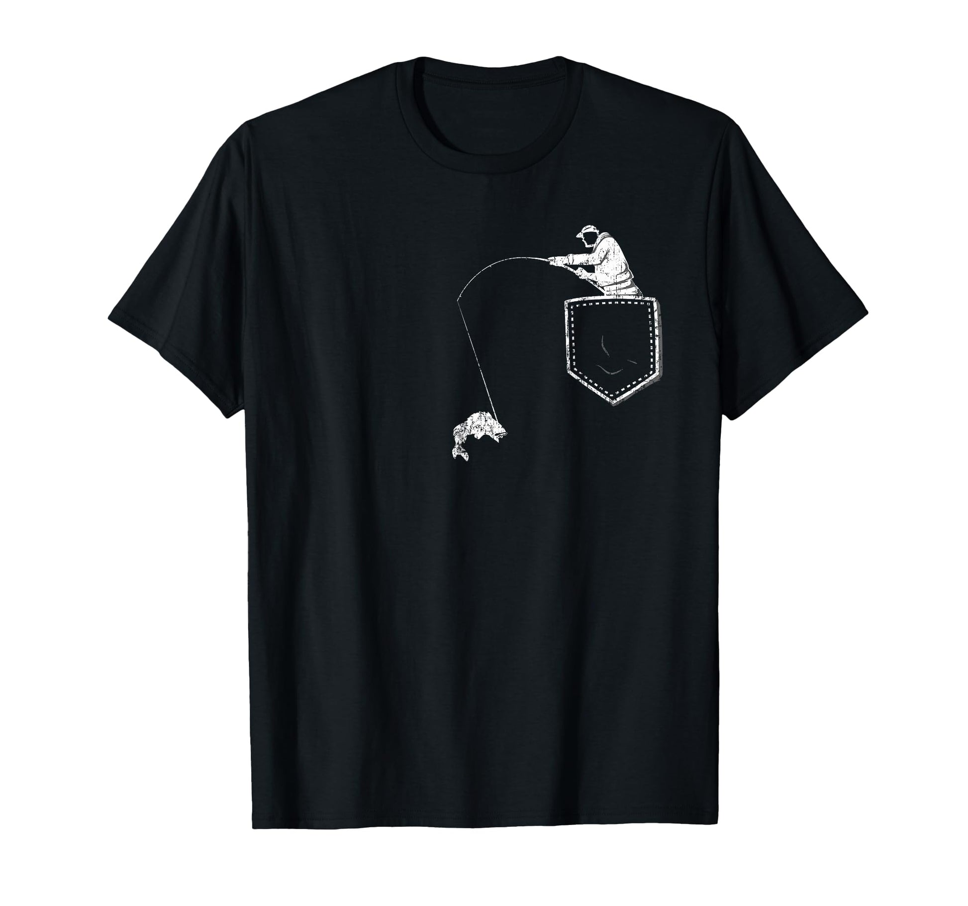 Funny Fisherman Fishing Pocket T-Shirt - Casual Everyday Wear Men Women - T-Shirt, Sweatshirt, Hoodie