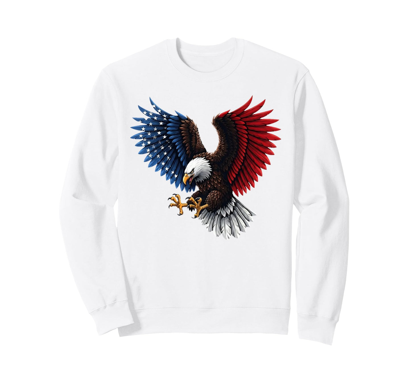 Patriotic Bald Eagle American Flag Sweatshirt - Novelty Apparel for Adults - T-Shirt, Sweatshirt, Hoodie