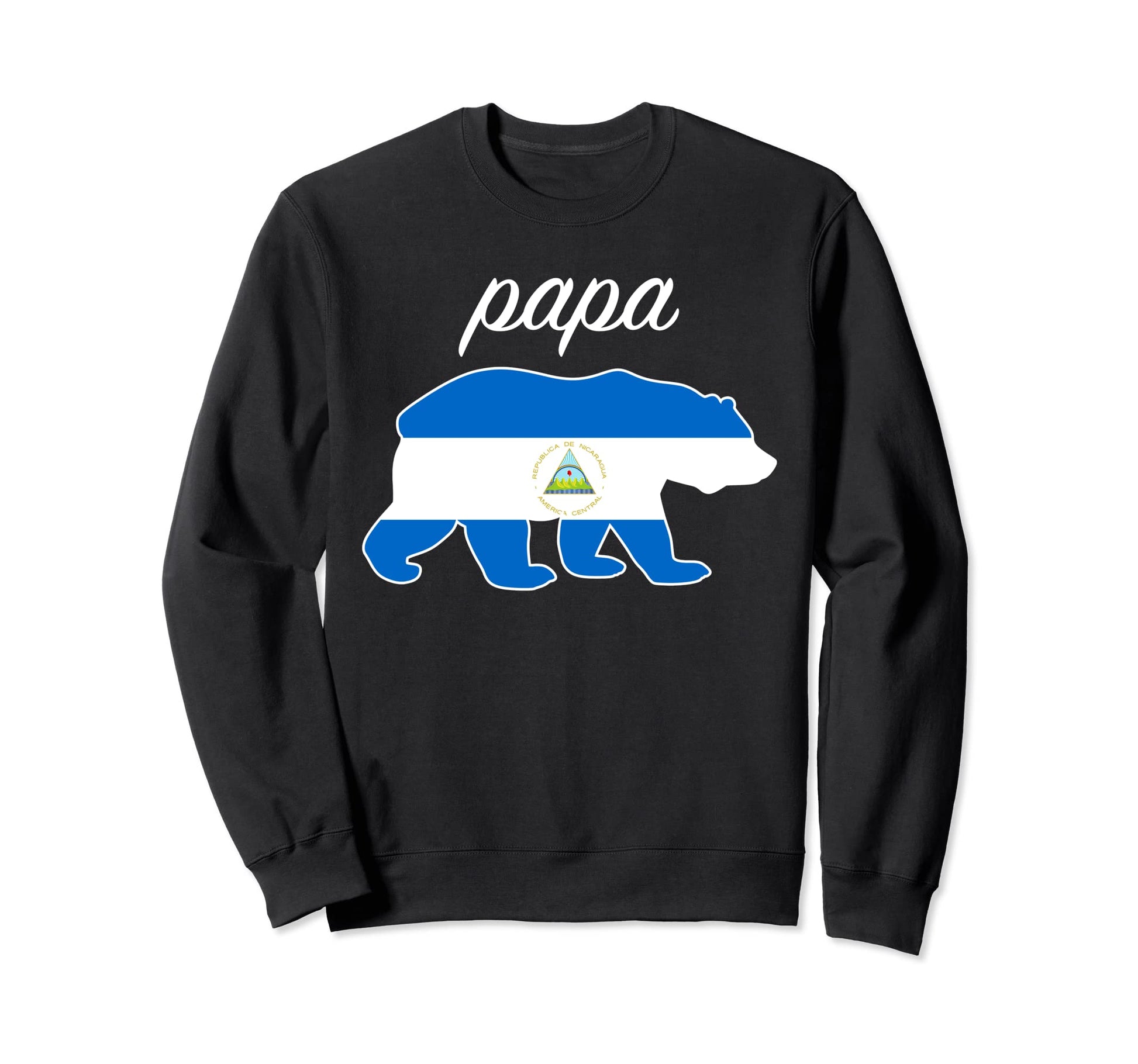 Papa Bear Nicaragua Flag Nicaraguan Sweatshirt - Trendy Graphic for Adults - T-Shirt, Sweatshirt, Hoodie