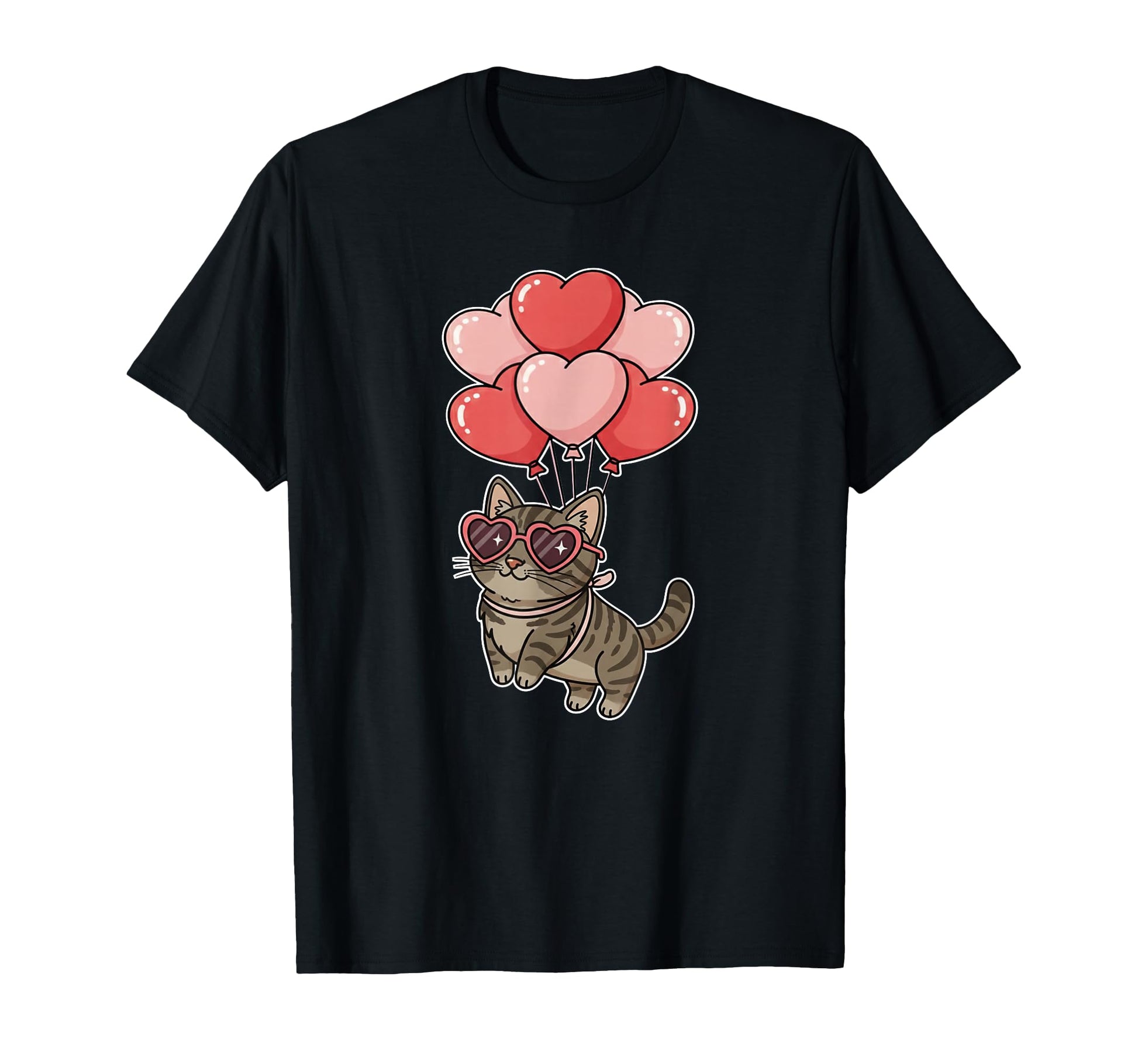 Womens Valentines Day Heart Balloons Brown T-Shirt - Trendy Graphic Unisex - T-Shirt, Sweatshirt, Hoodie