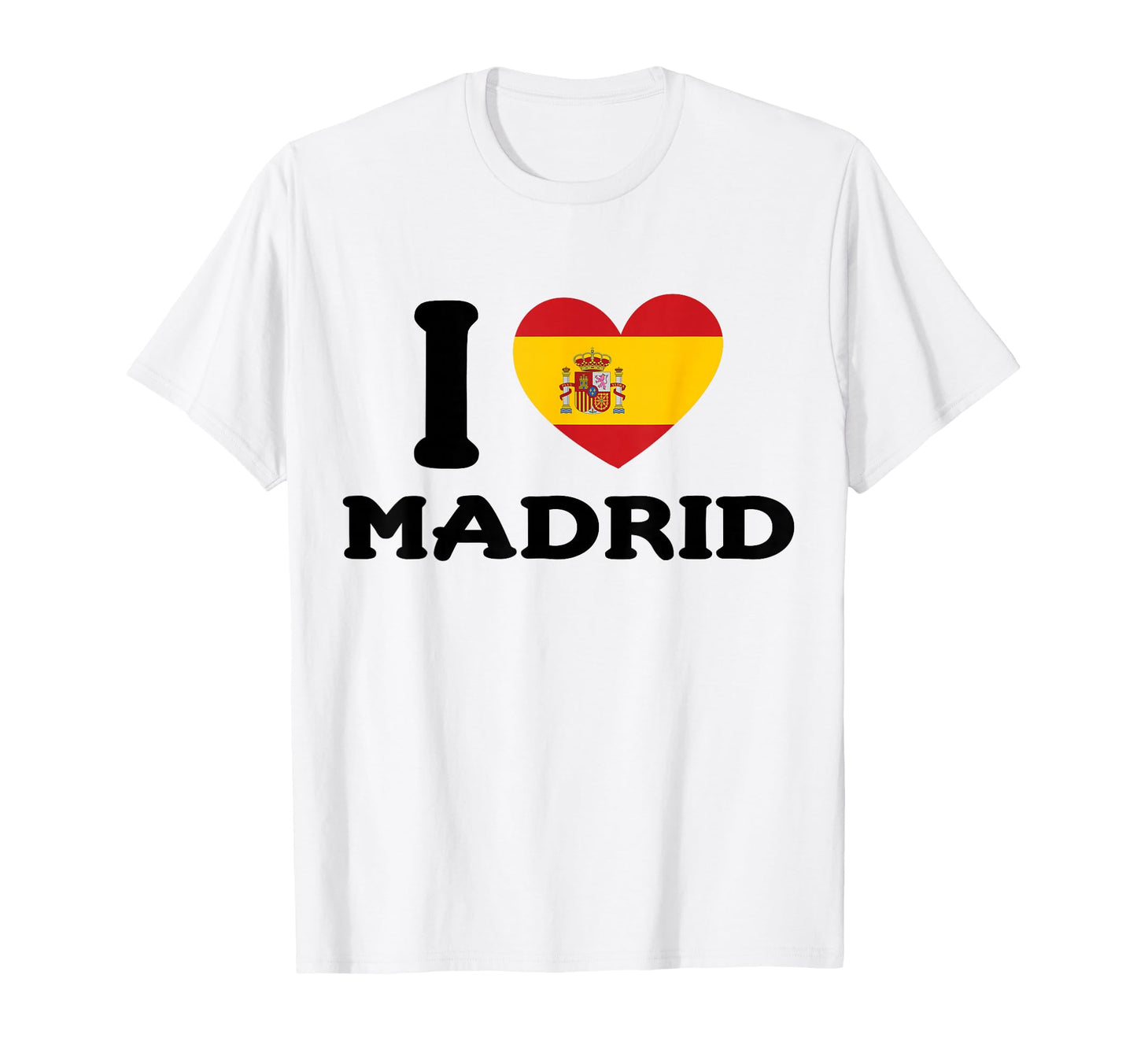 I Love Madrid Spain Spanish Heart Flag T-Shirt - Fun Novelty Design Unisex - T-Shirt, Sweatshirt, Hoodie