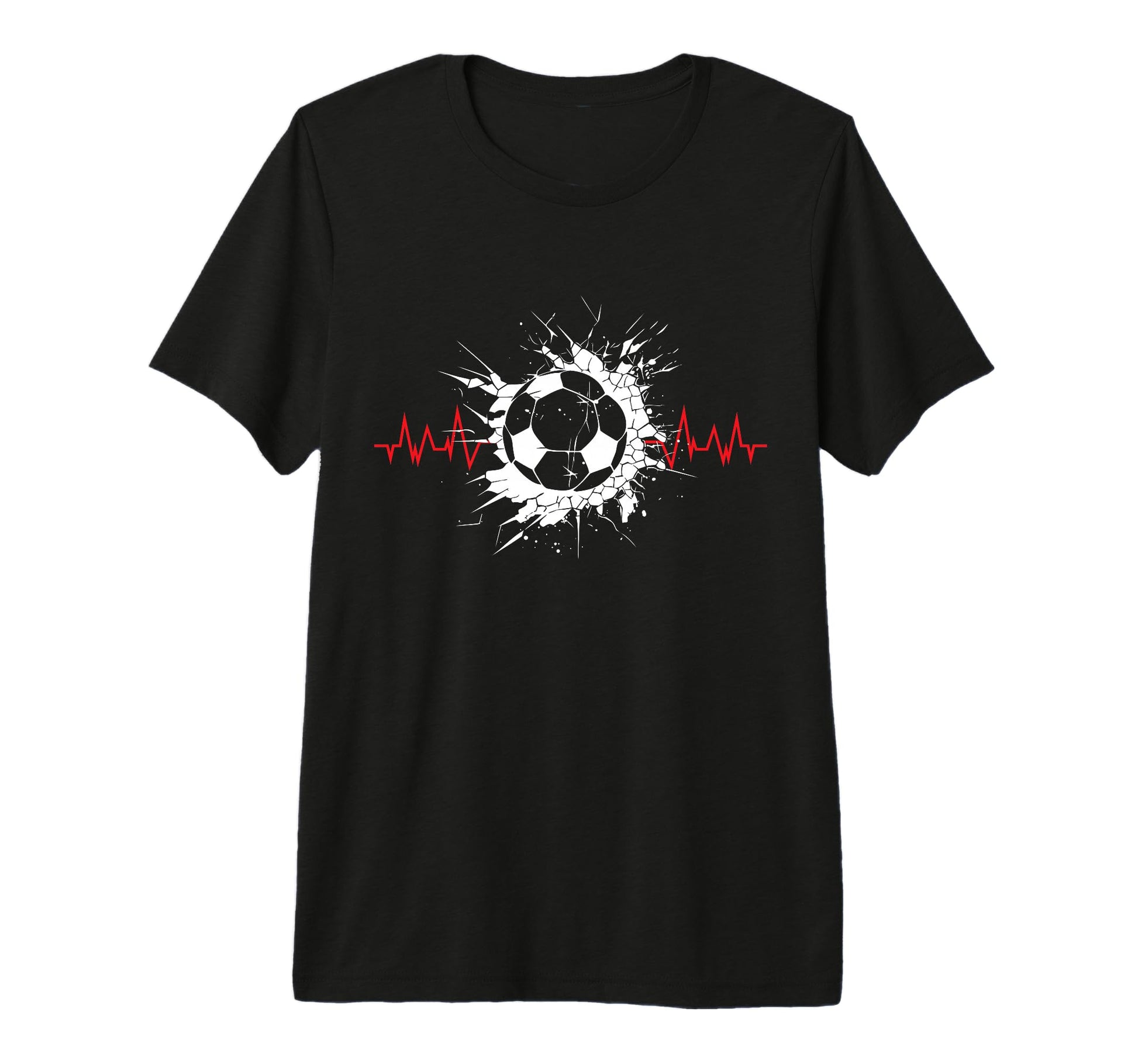 Soccer Ball Heartbeat Players And T-Shirt - Fun Novelty Design Men Women - T-Shirt, Sweatshirt, Hoodie