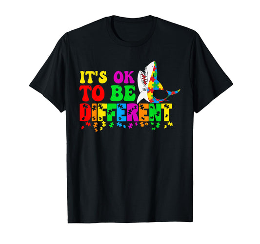 Autism Awareness Shark Animal Its Ok To T-Shirt - Streetwear Style Unisex - T-Shirt, Sweatshirt, Hoodie
