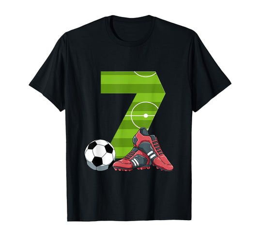 7 Birthday Soccer 7 Year Old T-Shirt - Aesthetic Graphic for Adults - T-Shirt, Sweatshirt, Hoodie