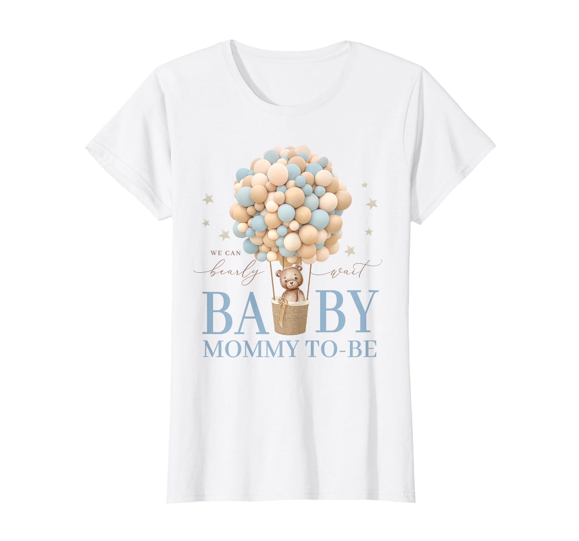 Mommy We Can Bearly Wait Shower Bear T-Shirt - Trendy Graphic Men Women - T-Shirt, Sweatshirt, Hoodie