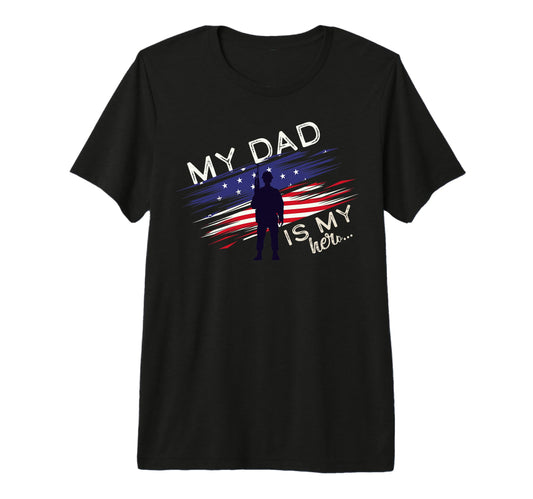 Army Dad Hero Distressed Flag Tri Blend T-Shirt - Minimalist Print Unisex - T-Shirt, Sweatshirt, Hoodie