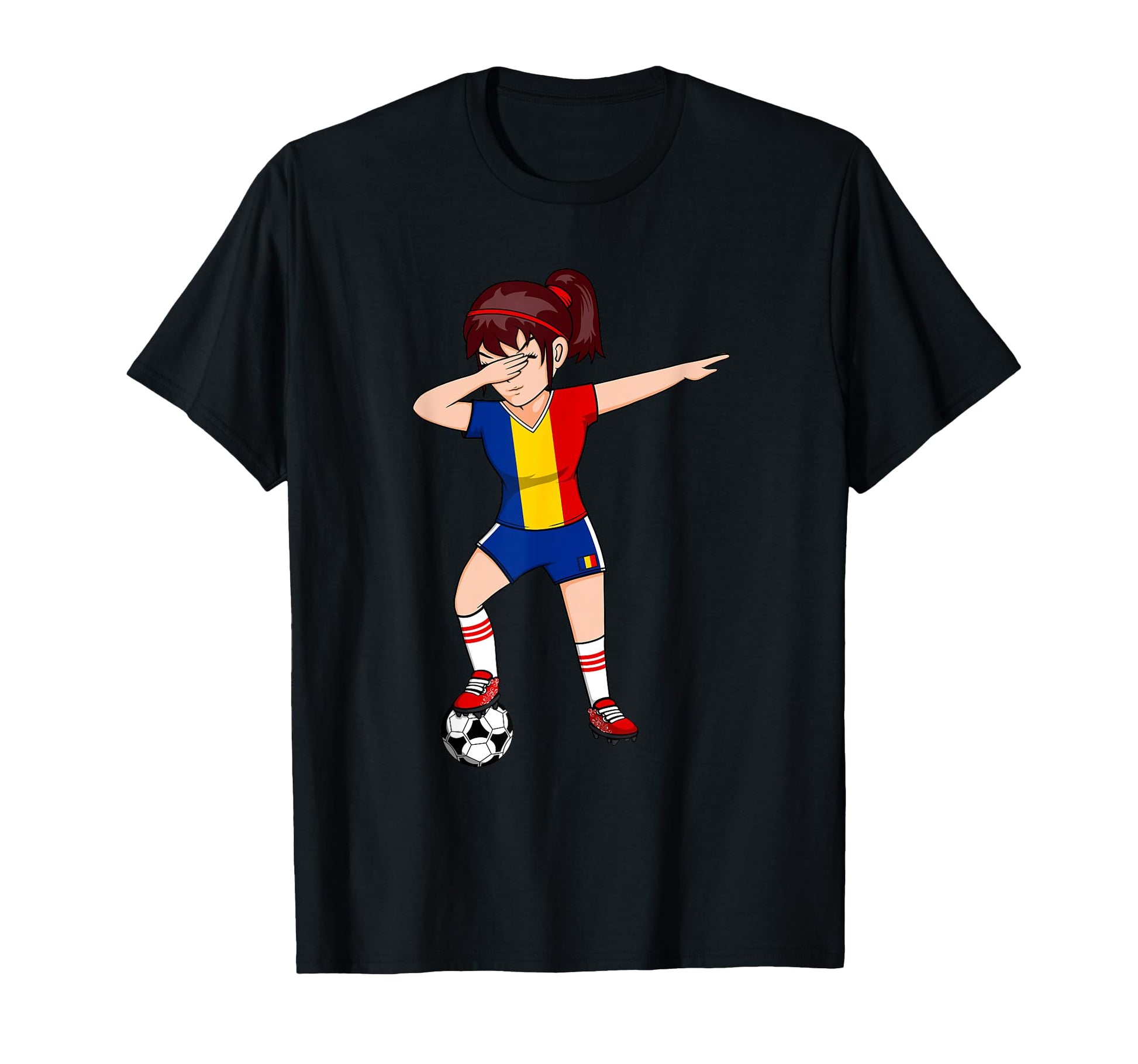 Dabbing Soccer Romania Jersey T-Shirt - Aesthetic Graphic Men Women - T-Shirt, Sweatshirt, Hoodie