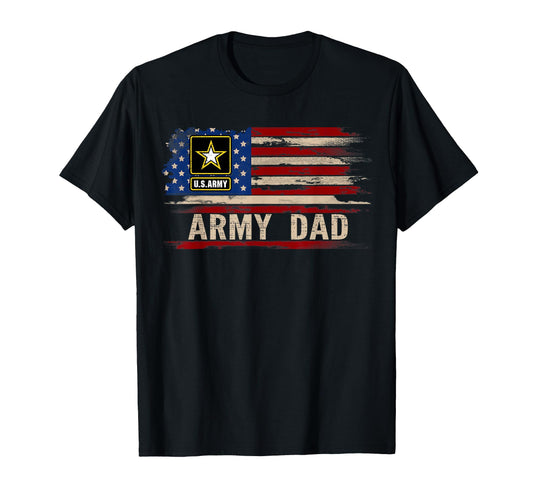 Army Dad American Flag Veteran Gift T-Shirt - Fun Novelty Design Men Women - T-Shirt, Sweatshirt, Hoodie