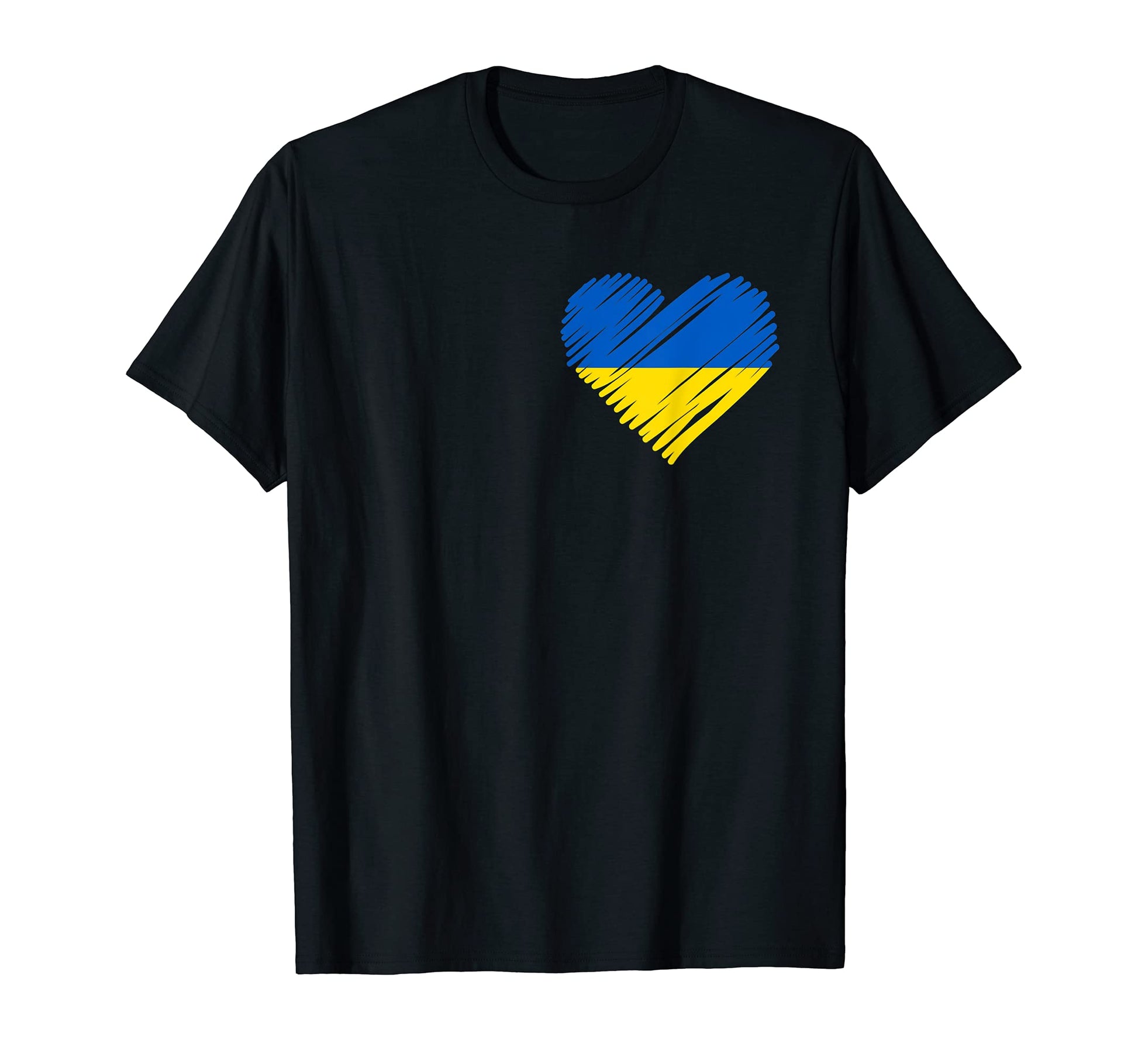 Ukraine Patriotic Heart Flag World T-Shirt - Fun Novelty Design for Adults - T-Shirt, Sweatshirt, Hoodie