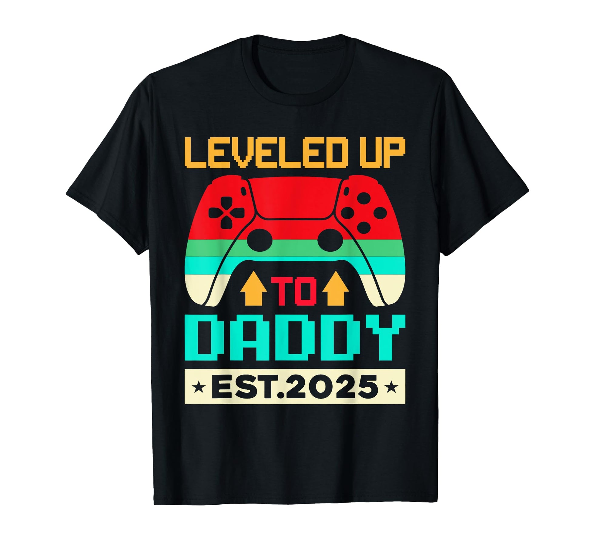 Funny Leveling Up To Dad 2025 New Dad T-Shirt - Trendy Graphic for Adults - T-Shirt, Sweatshirt, Hoodie