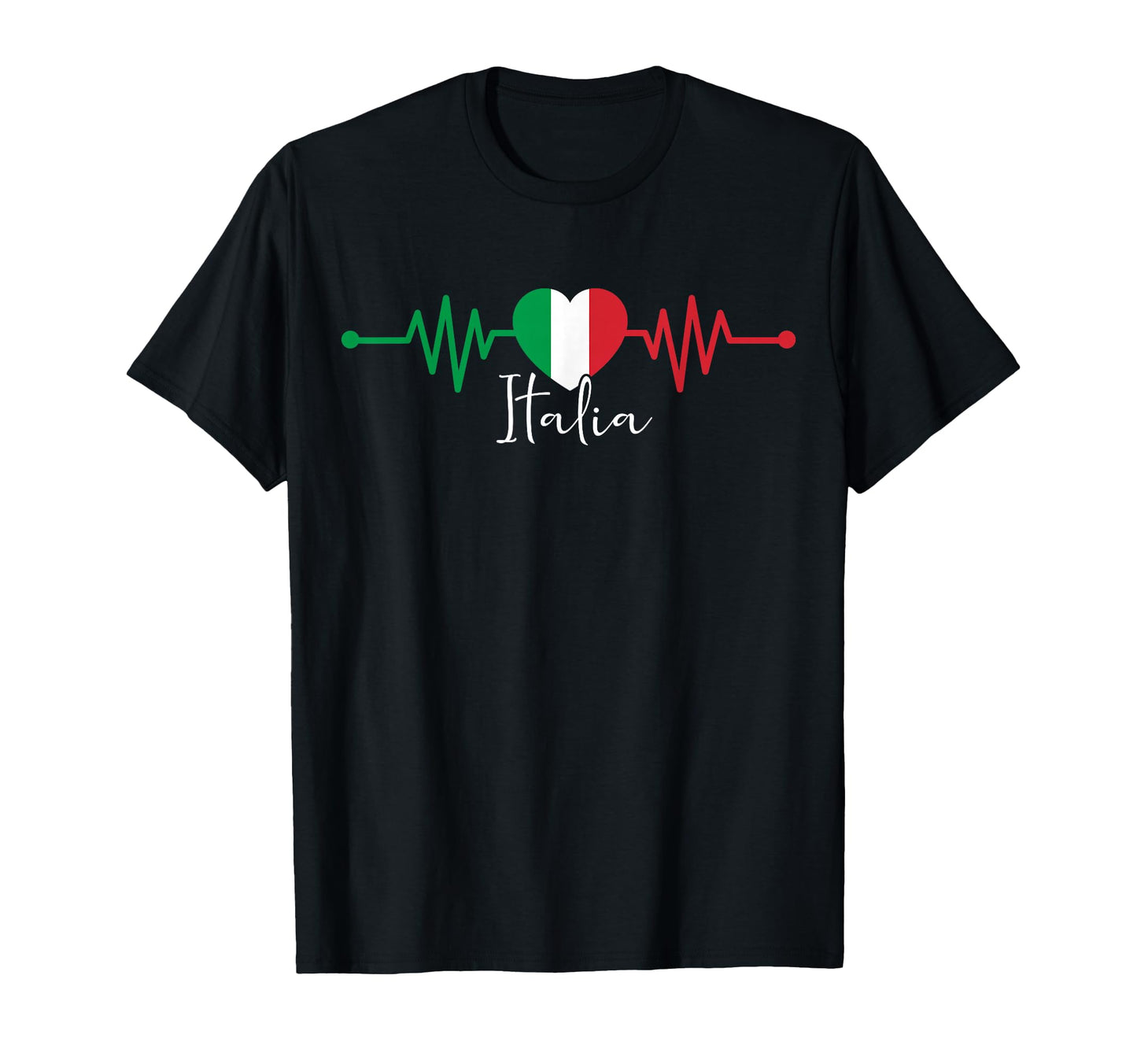 Italia Heritage Roots Italy Heartbeat T-Shirt - Fun Novelty Design Unisex - T-Shirt, Sweatshirt, Hoodie