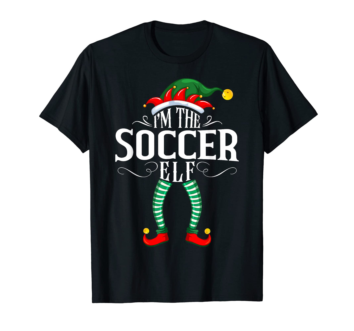 Soccer Elf Matching Family Pjs T-Shirt - Unique Graphic Unisex - T-Shirt, Sweatshirt, Hoodie