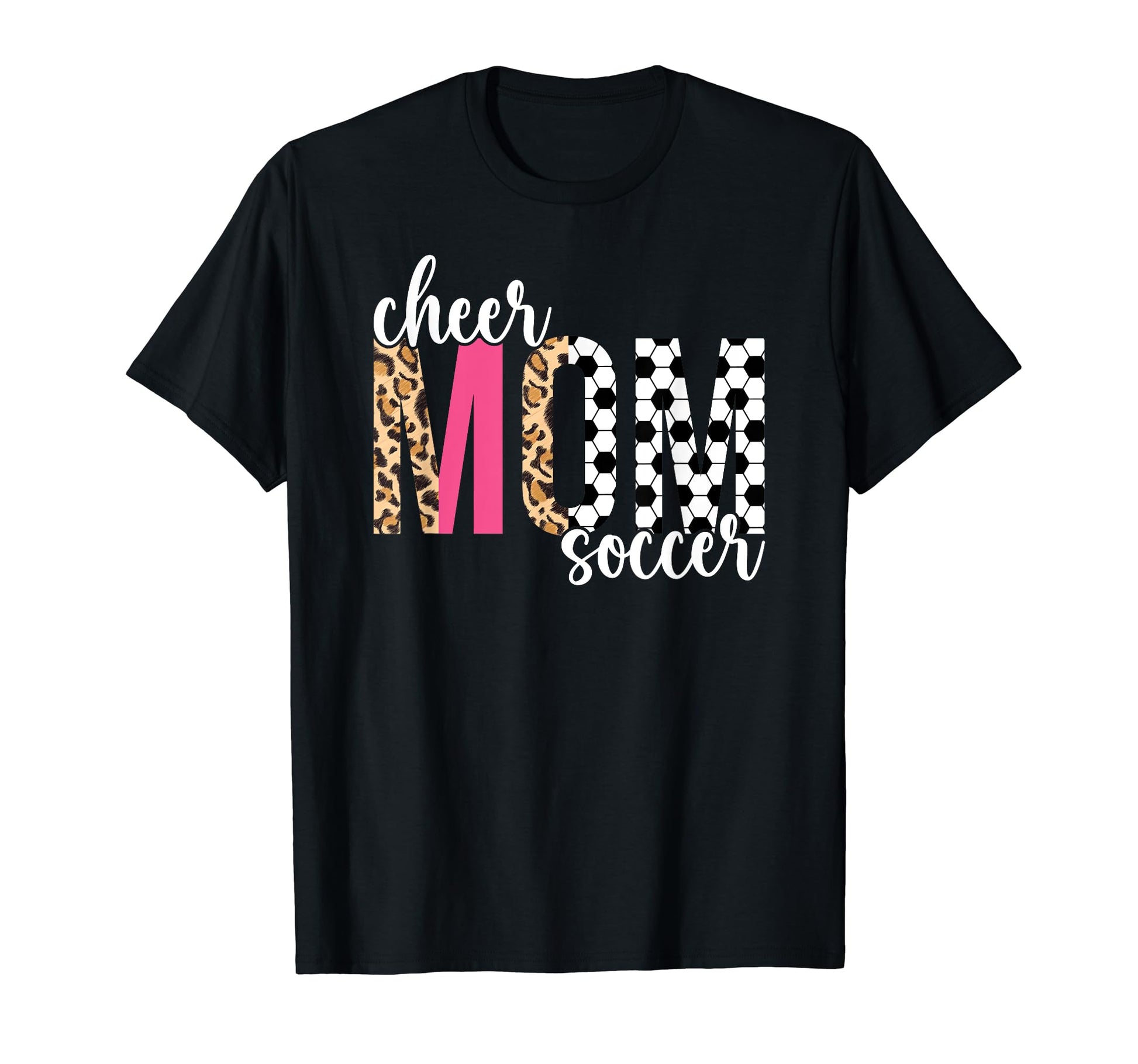 Cheer And Soccer Mom Leopard T-Shirt - Fun Novelty Design for Adults - T-Shirt, Sweatshirt, Hoodie