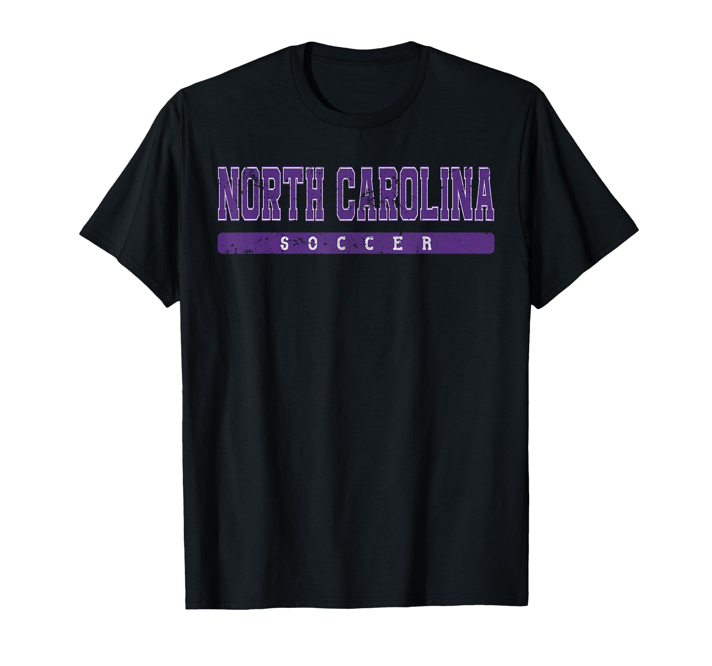 North Carolina Soccer Purple Text T-Shirt - Minimalist Print Unisex - T-Shirt, Sweatshirt, Hoodie
