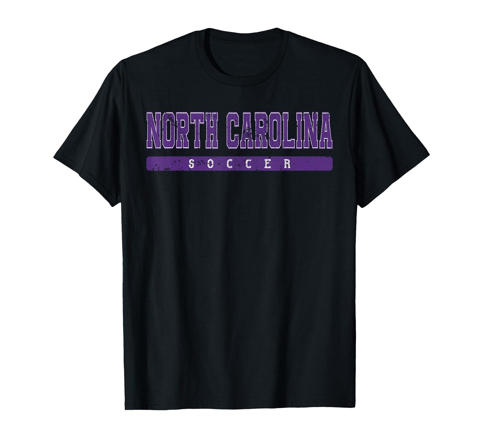 North Carolina Soccer Purple Text T-Shirt - Minimalist Print Unisex - T-Shirt, Sweatshirt, Hoodie