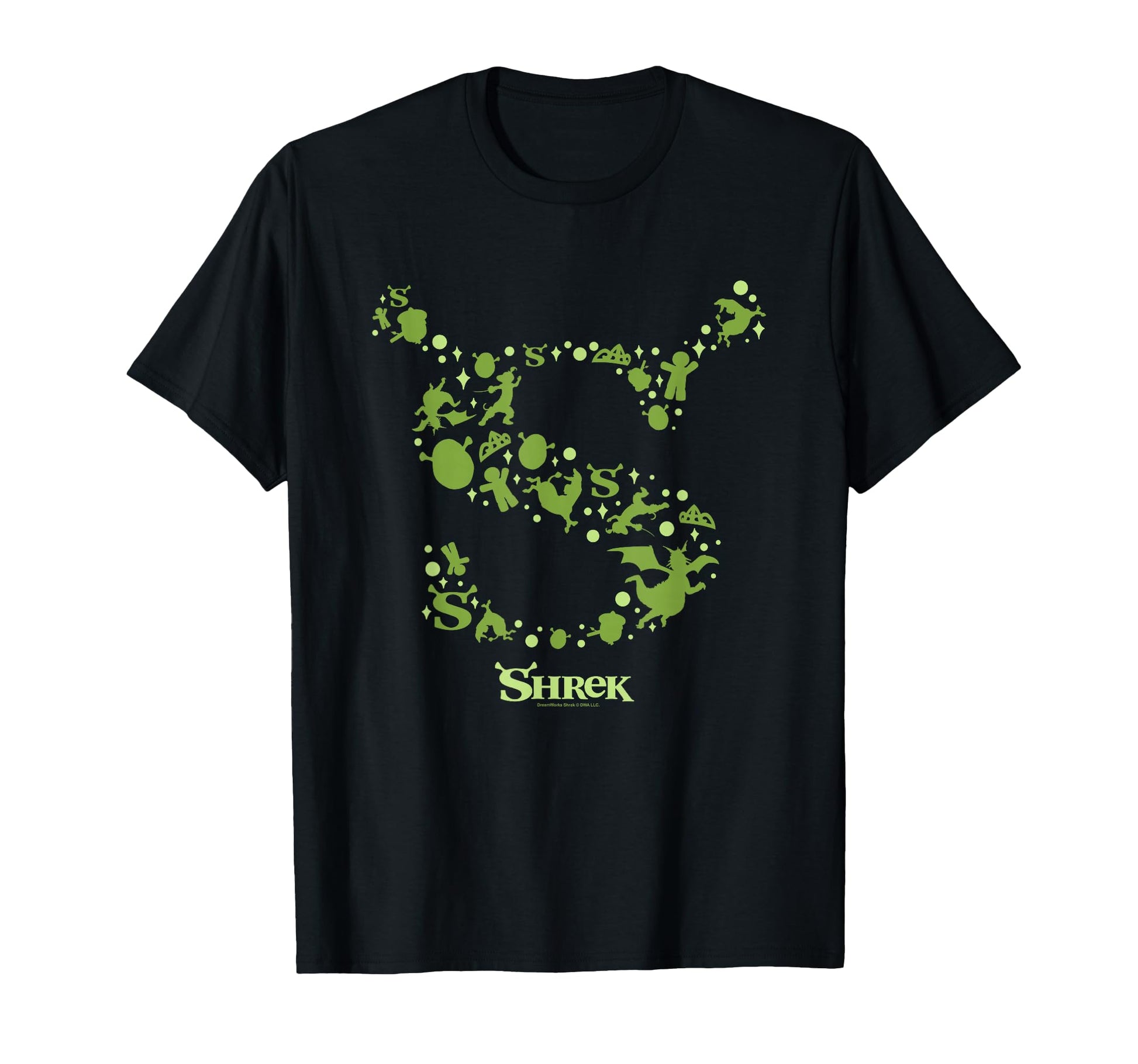 Shrek Character Silhouettes Iconic S Logo T-Shirt - Trendy Graphic Unisex - T-Shirt, Sweatshirt, Hoodie