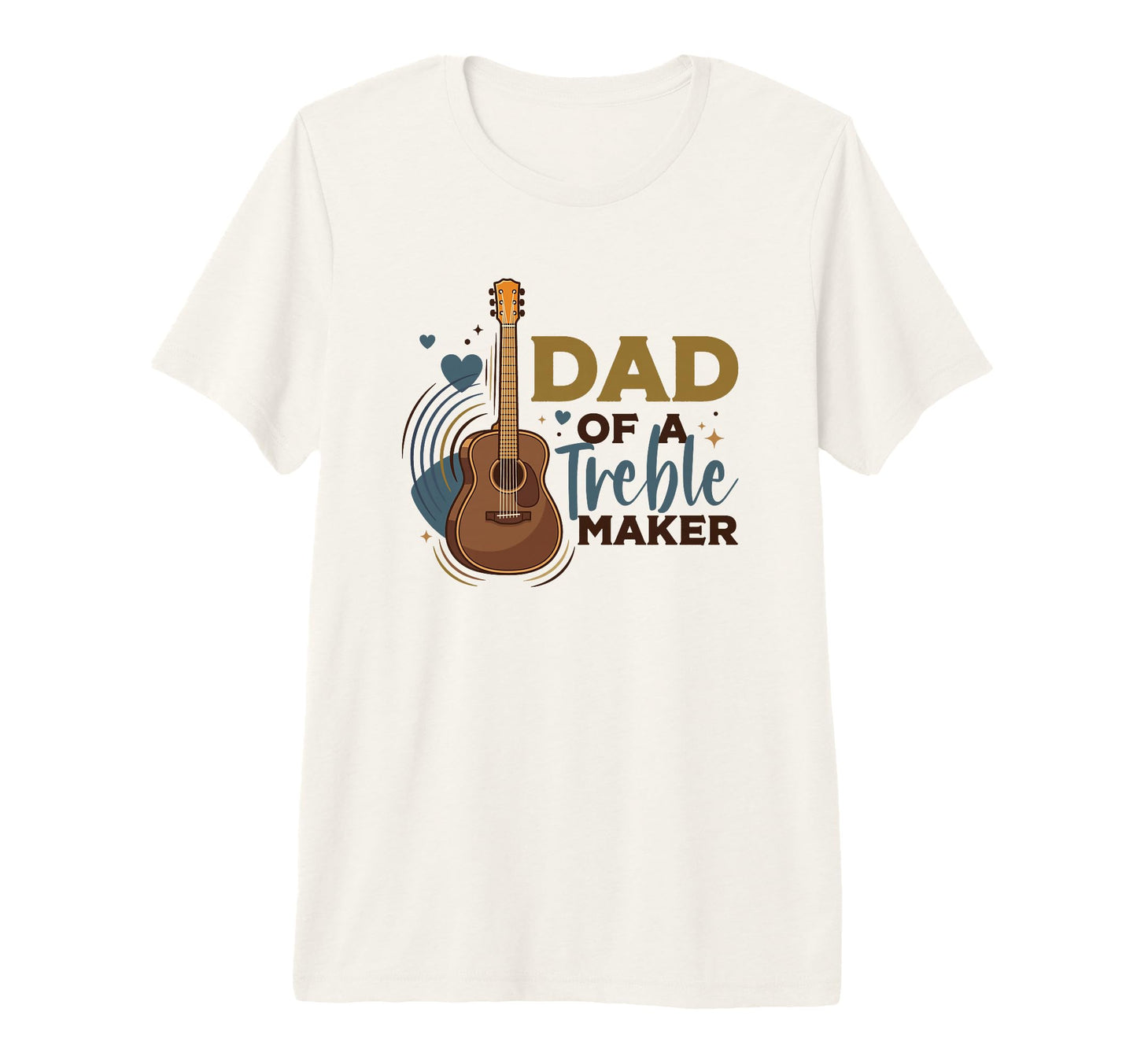 Guitar Dad Treble Maker Tri Blend T-Shirt - Minimalist Print Men Women - T-Shirt, Sweatshirt, Hoodie