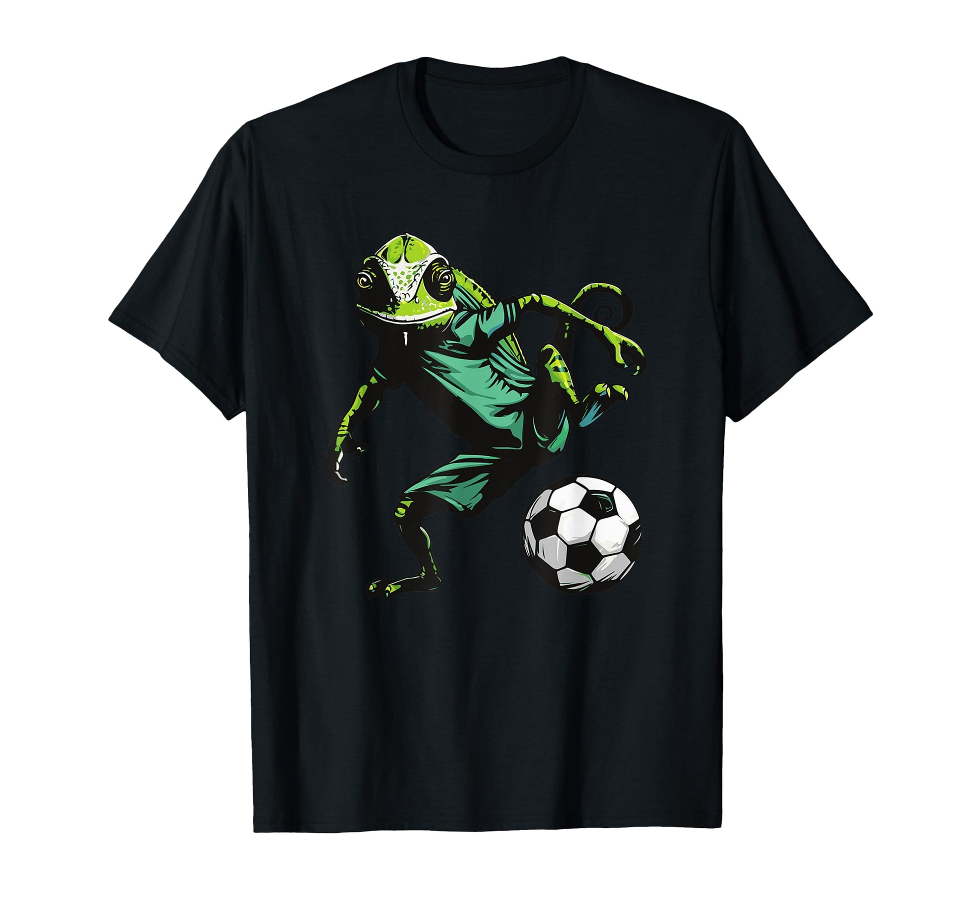 Chameleon Lizards Soccer Player Reptile T-Shirt - Unique Graphic Unisex - T-Shirt, Sweatshirt, Hoodie