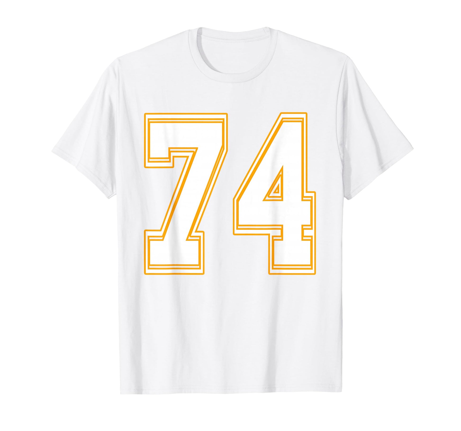 Number 74 Red Yellow White Football T-Shirt - Aesthetic Graphic Unisex - T-Shirt, Sweatshirt, Hoodie