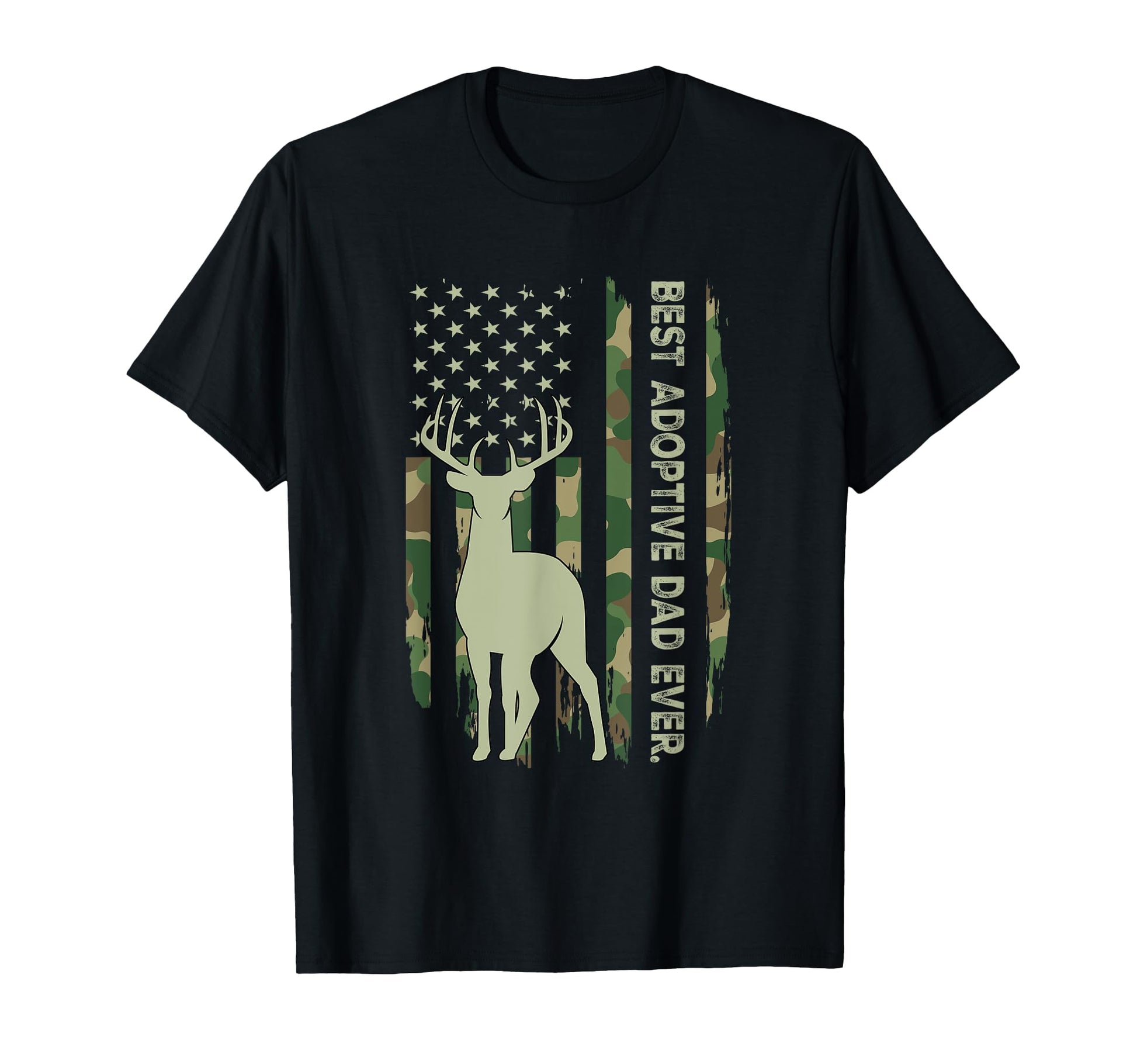 Patriotic Adoptive Dad Deer Camo Fathers T-Shirt - Unique Graphic Unisex - T-Shirt, Sweatshirt, Hoodie