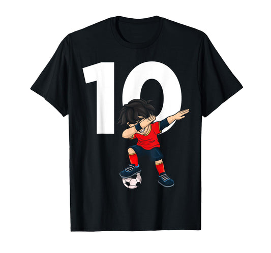 10 Soccer Birthday Gift Soccer Fan T-Shirt - Custom Art Print Unisex - T-Shirt, Sweatshirt, Hoodie