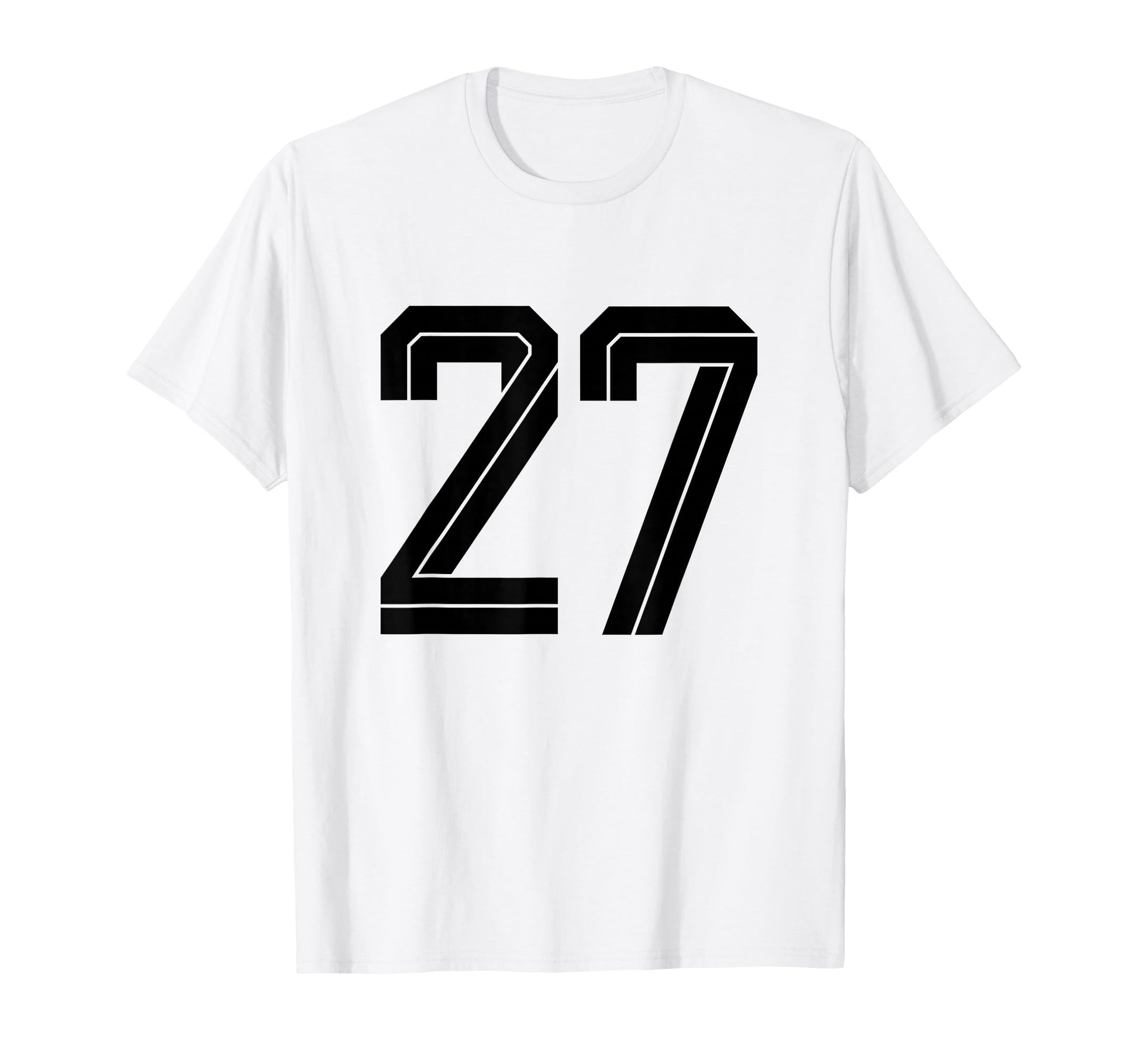 27 White Number 27 Sports Fan Soccer T-Shirt - Custom Art Print Men Women - T-Shirt, Sweatshirt, Hoodie