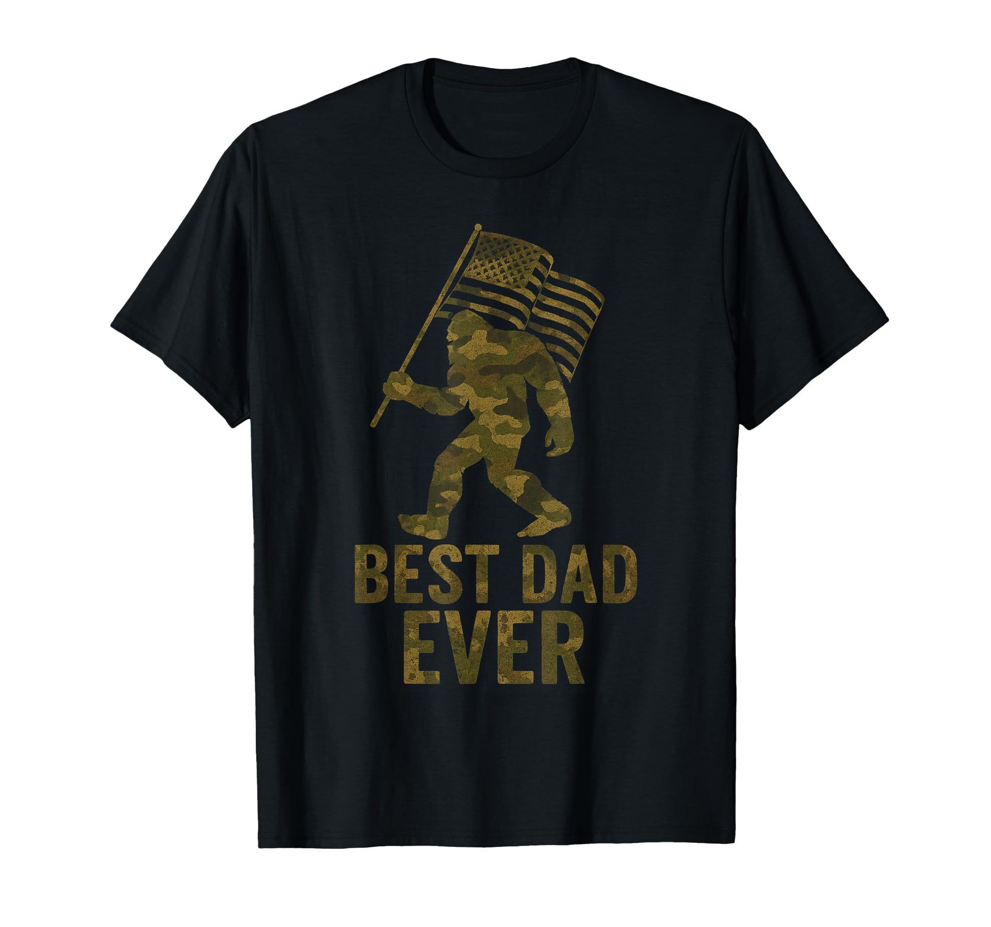 Fathers Day Best Dad Ever American Flag T-Shirt - Custom Art Print Unisex - T-Shirt, Sweatshirt, Hoodie