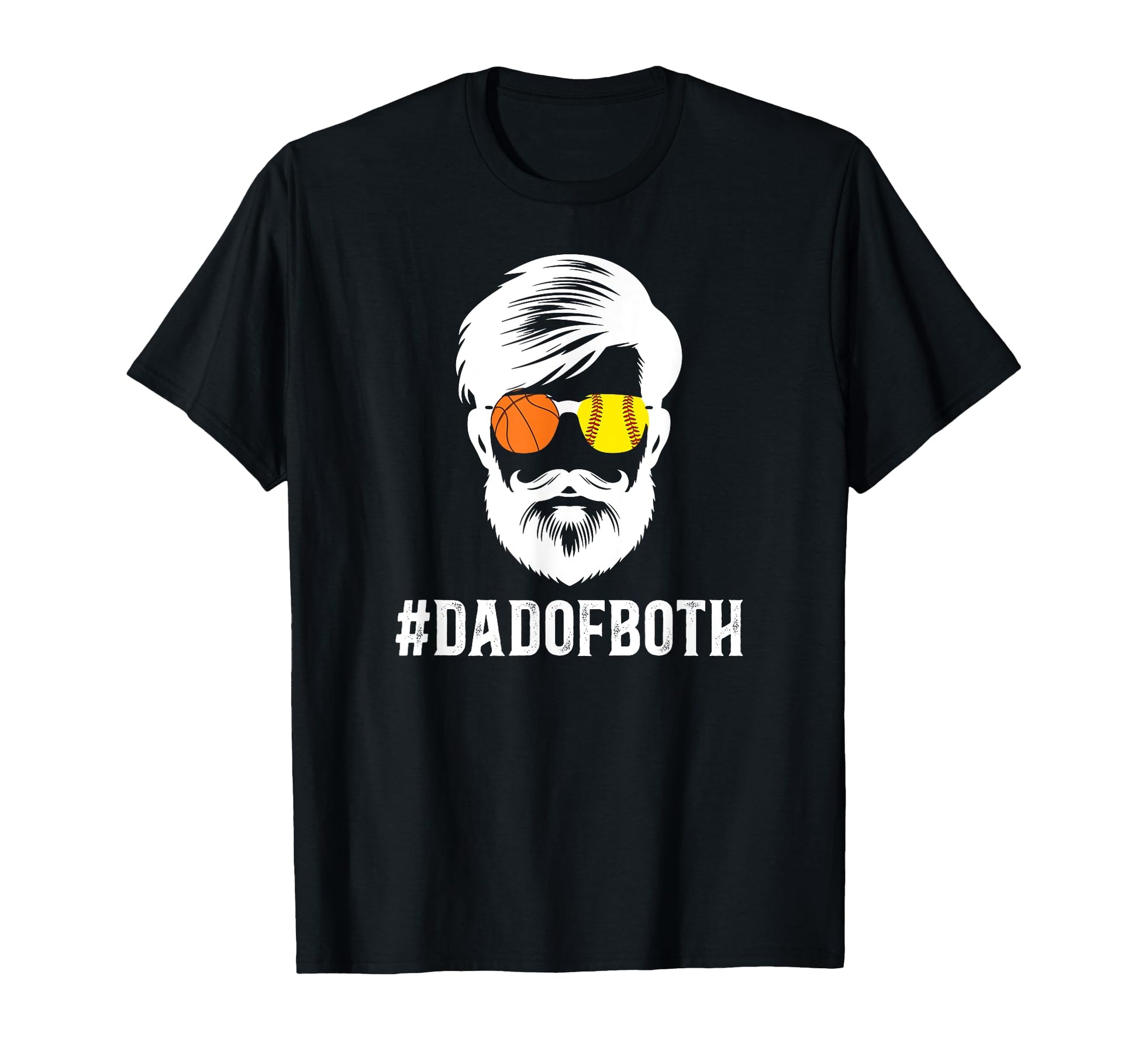 Dad Both Softball Basketball Dad Ballers T-Shirt - Custom Art Print Unisex - T-Shirt, Sweatshirt, Hoodie