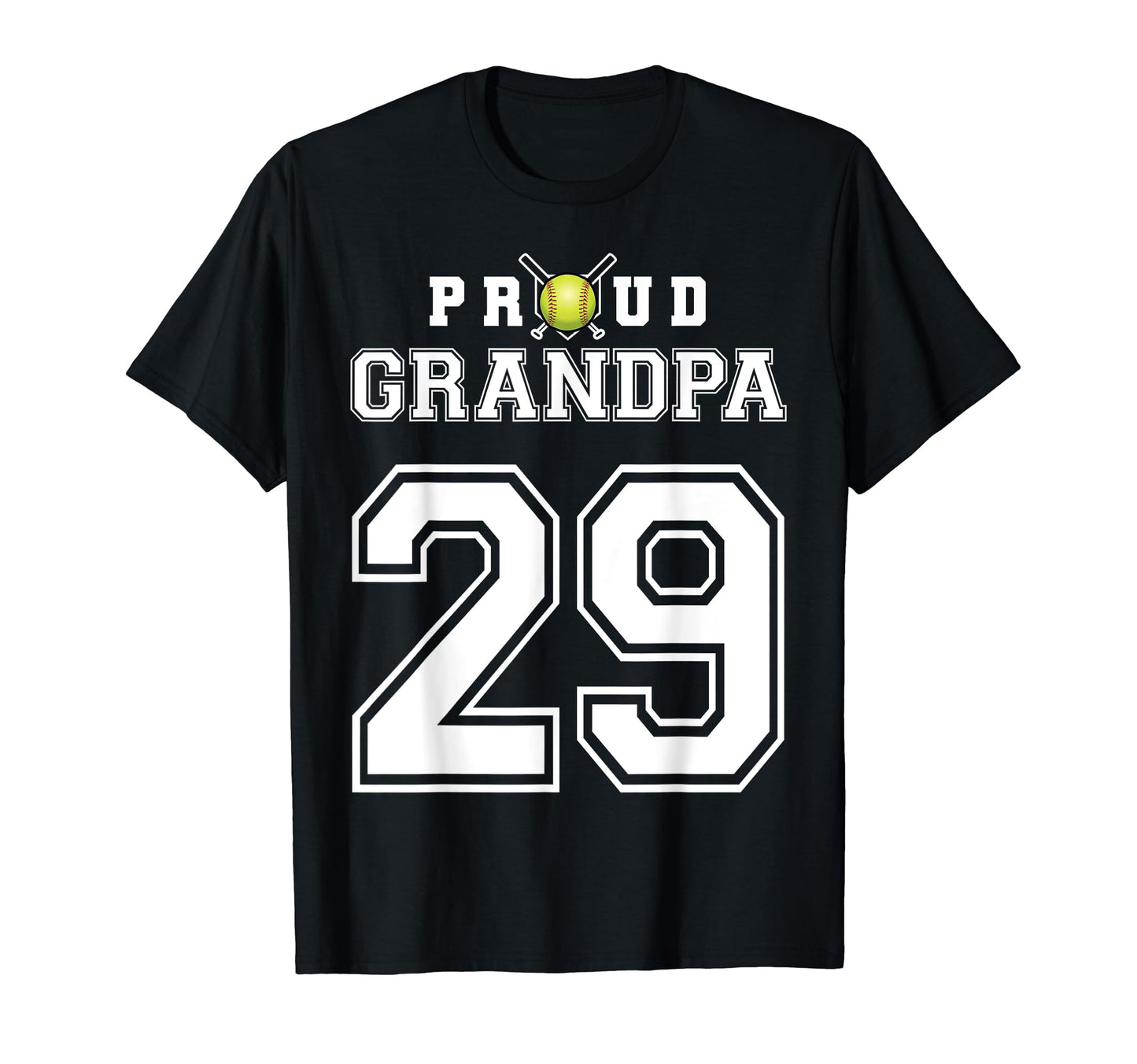 Proud Grandpa Softball Player Number T-Shirt - Streetwear Style for Adults - T-Shirt, Sweatshirt, Hoodie