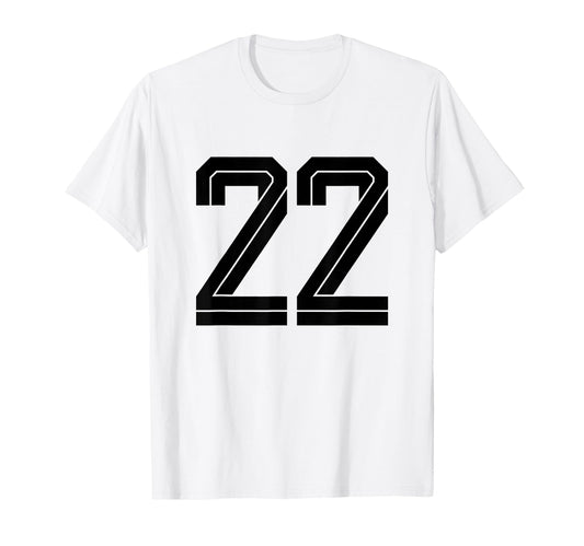 22 White Number 22 Sports Fan Soccer T-Shirt - Streetwear Style for Adults - T-Shirt, Sweatshirt, Hoodie
