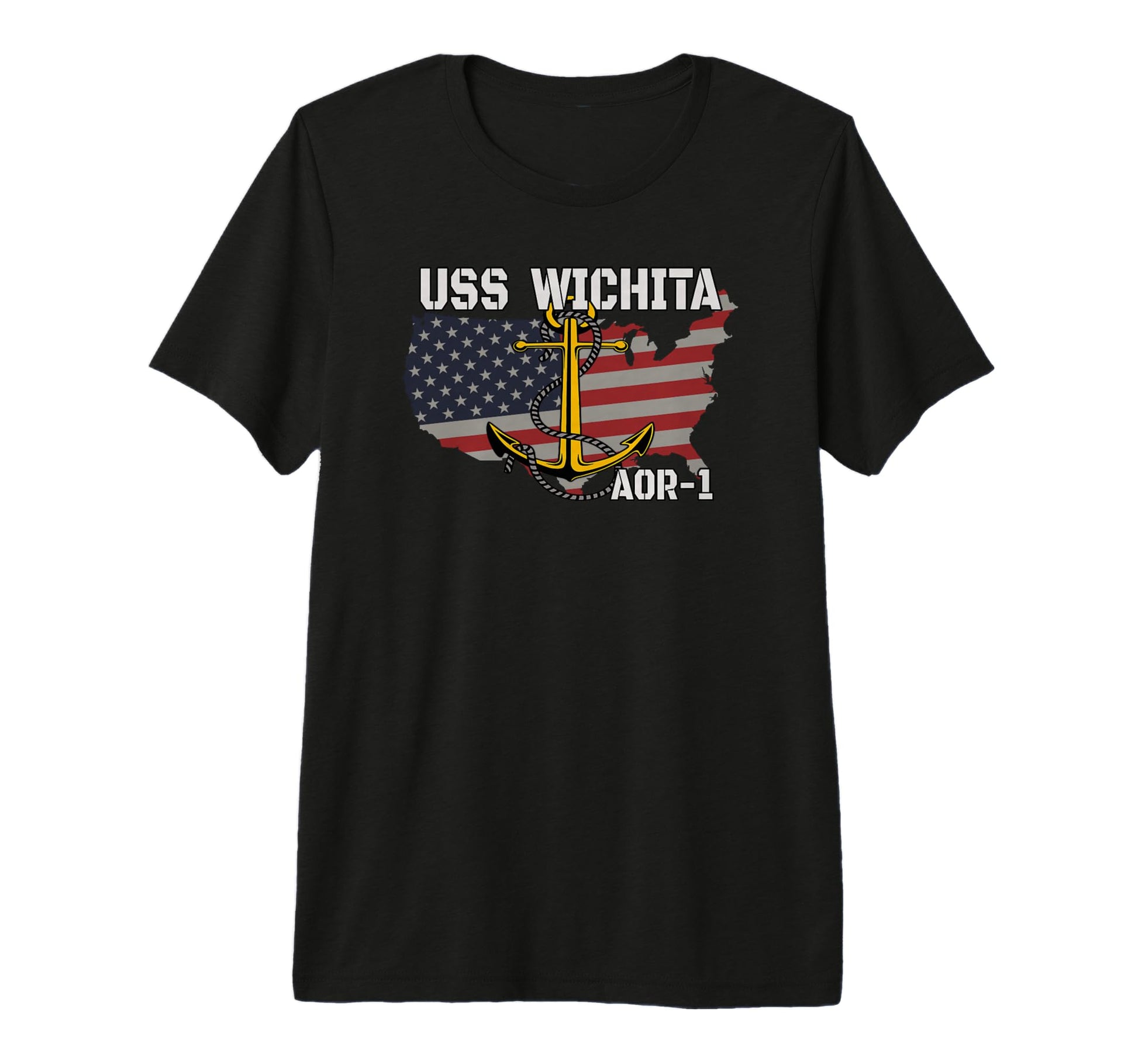 Uss Wichita Aor 1 Replenishment Oiler T-Shirt - Aesthetic Graphic Unisex - T-Shirt, Sweatshirt, Hoodie