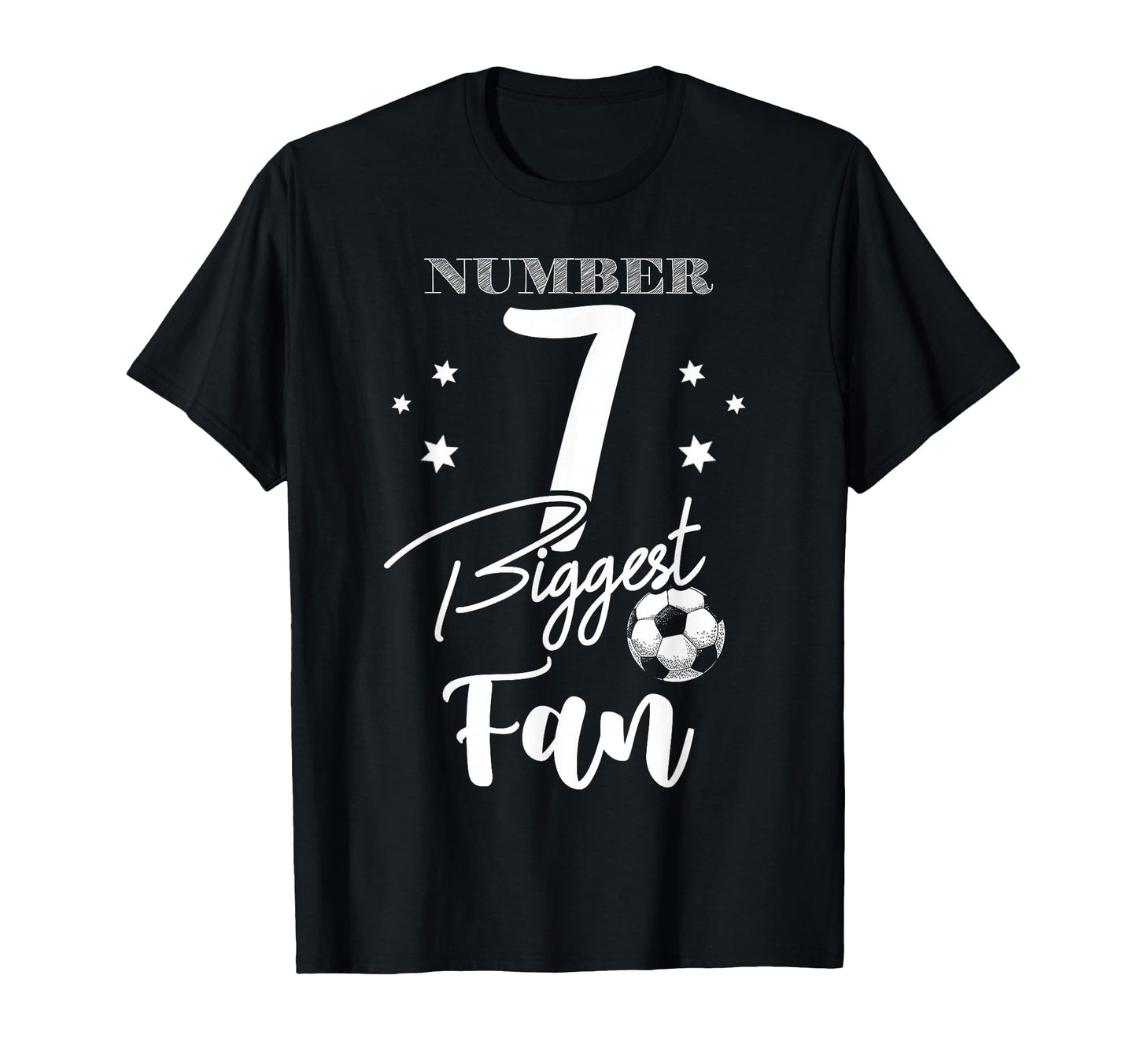 Number 7 Biggest Fan Soccer Player T-Shirt - Custom Art Print Unisex - T-Shirt, Sweatshirt, Hoodie