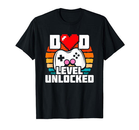Announcement Gamer Dad New Dad Level T-Shirt - Casual Everyday Wear Unisex - T-Shirt, Sweatshirt, Hoodie