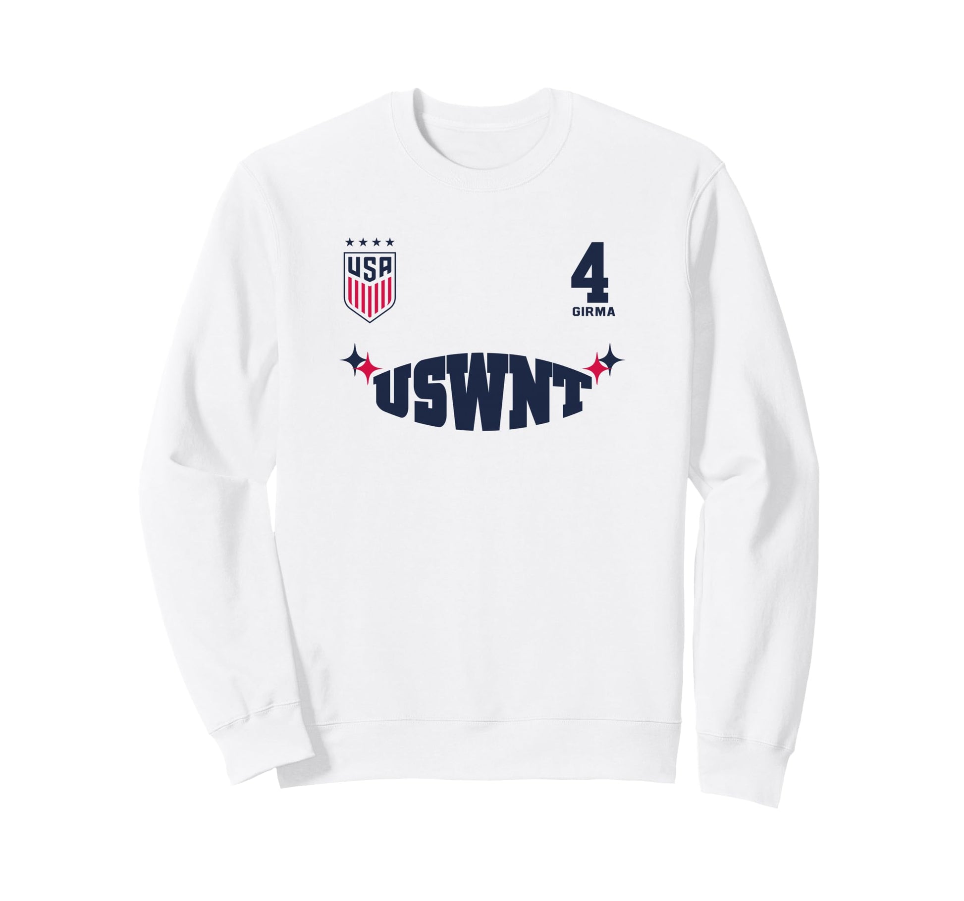 Naomi Girma 12 White Uswnt Sweatshirt - Minimalist Print Men Women - T-Shirt, Sweatshirt, Hoodie