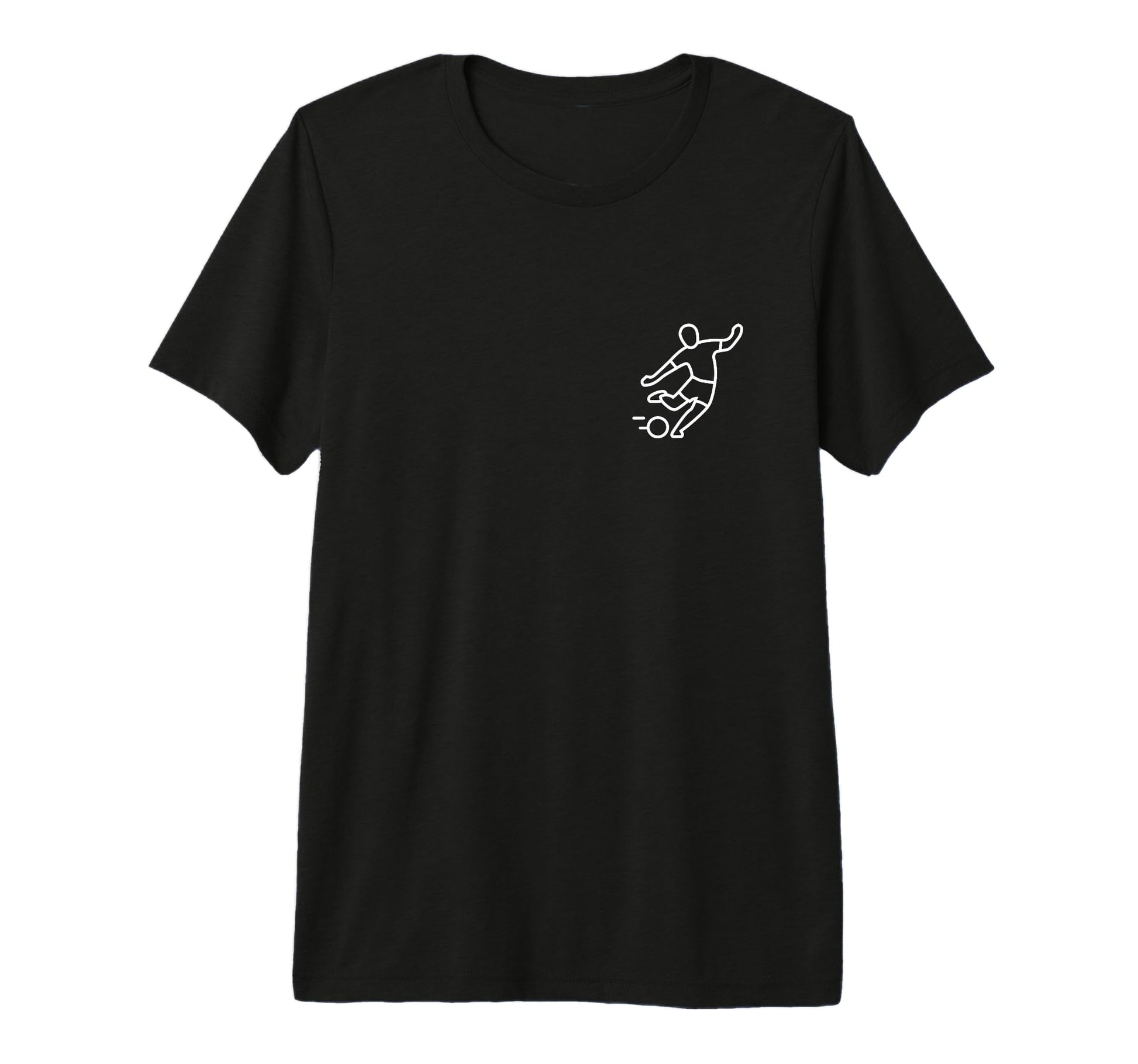 Minimalist Soccer Player Pocket Badge T-Shirt - Aesthetic Graphic Unisex - T-Shirt, Sweatshirt, Hoodie