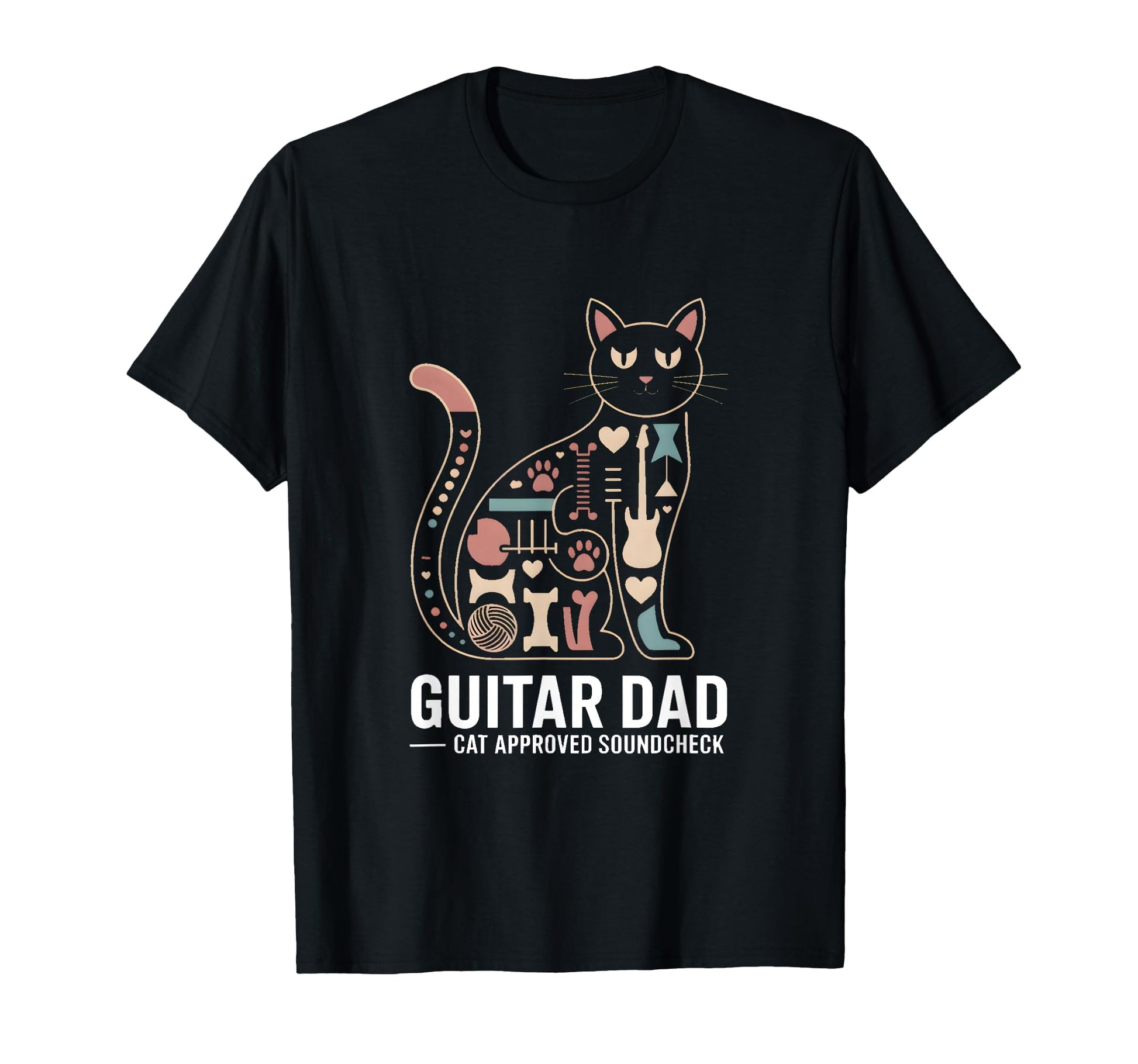 Funny Guitar Dad Cat Approved T-Shirt - Fun Novelty Design Unisex - T-Shirt, Sweatshirt, Hoodie