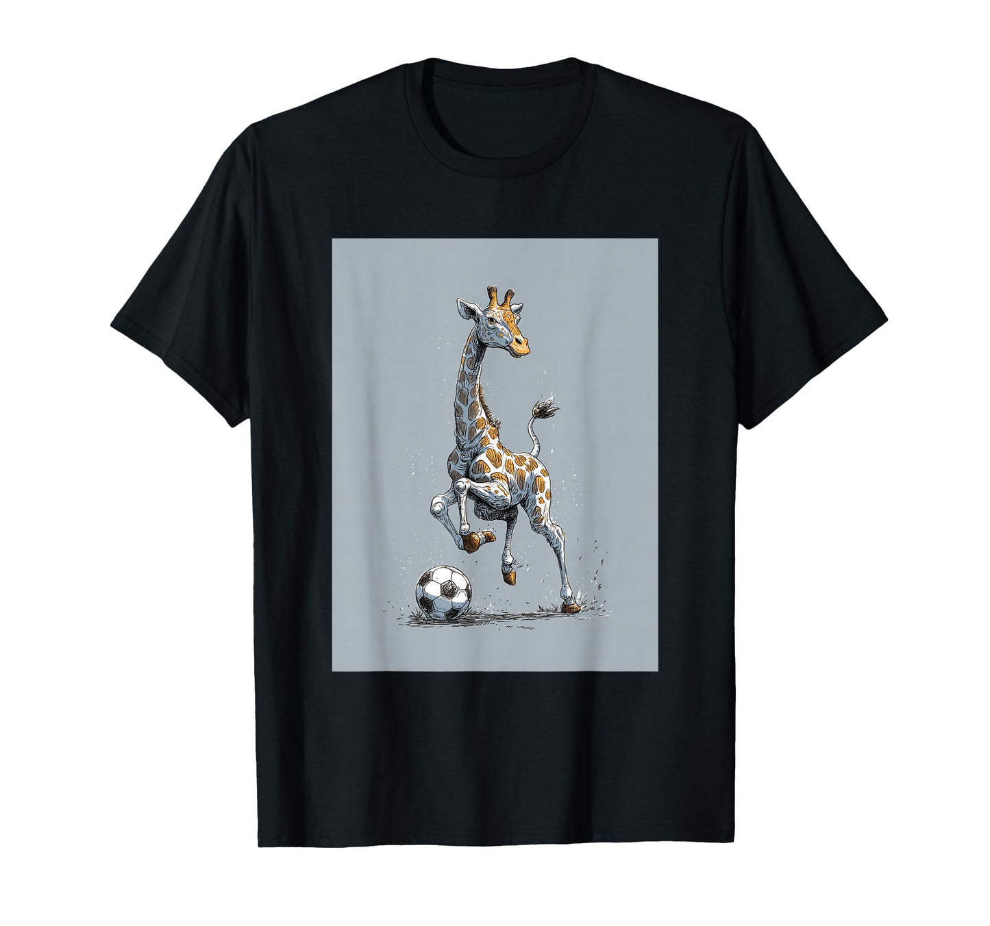 Giraffe Playing Soccer Portrait T-Shirt - Novelty Apparel Men Women - T-Shirt, Sweatshirt, Hoodie