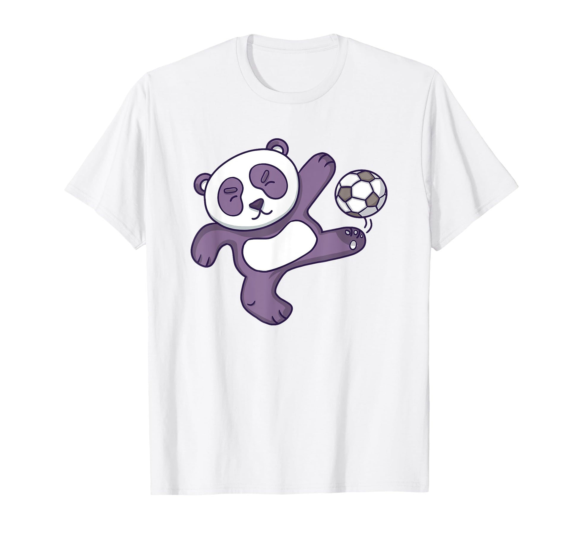 Panda Playing Soccer Sports Cartoon T-Shirt - Minimalist Print for Adults - T-Shirt, Sweatshirt, Hoodie
