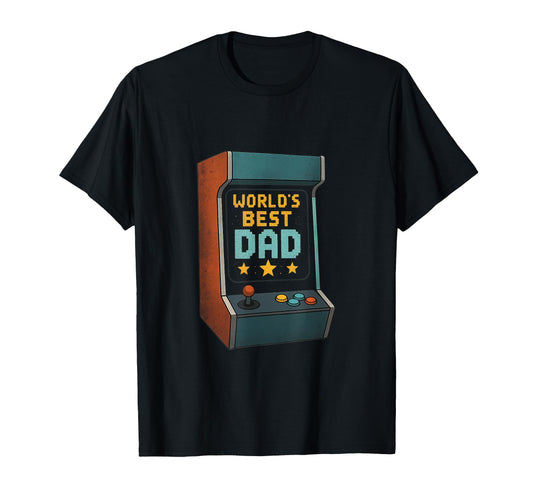 Arcade Worlds Best Dad Gift Gamer Dads T-Shirt - Trendy Graphic for Adults - T-Shirt, Sweatshirt, Hoodie