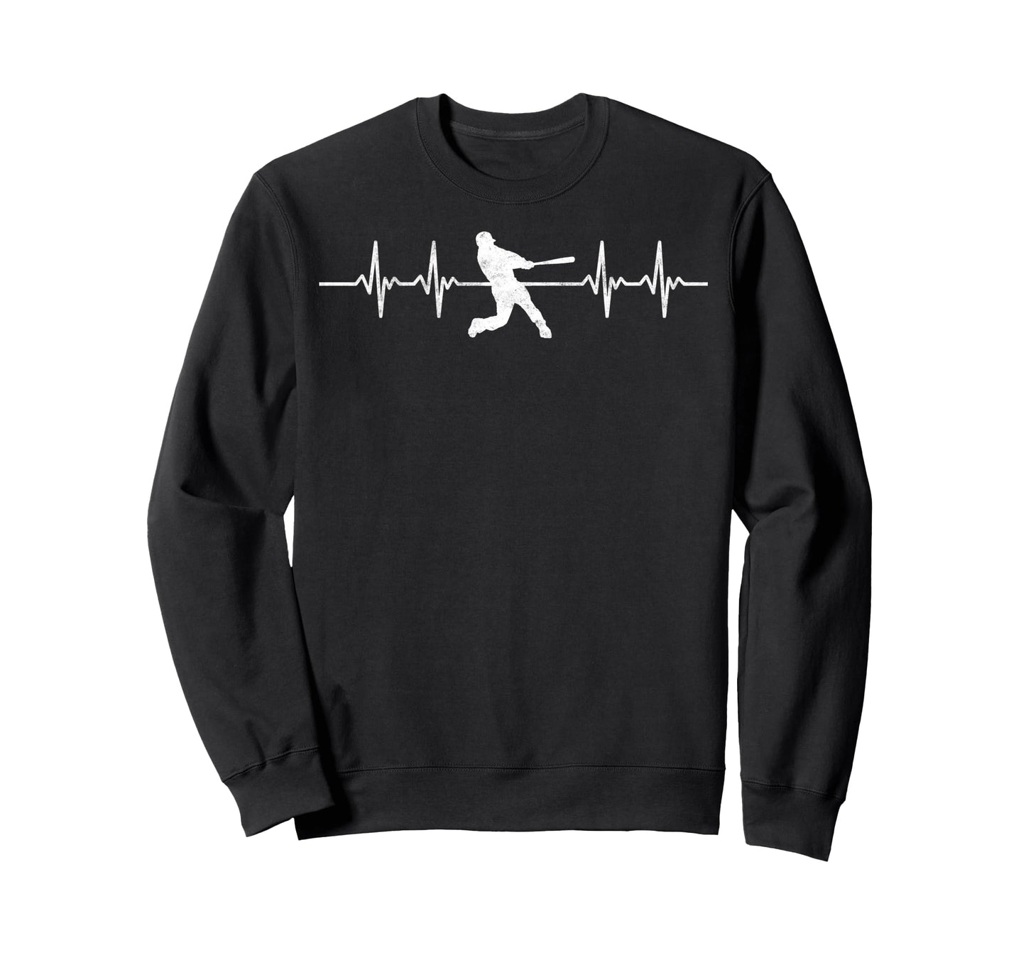 Baseball Player Heartbeat Sweatshirt - Casual Everyday Wear Men Women - T-Shirt, Sweatshirt, Hoodie