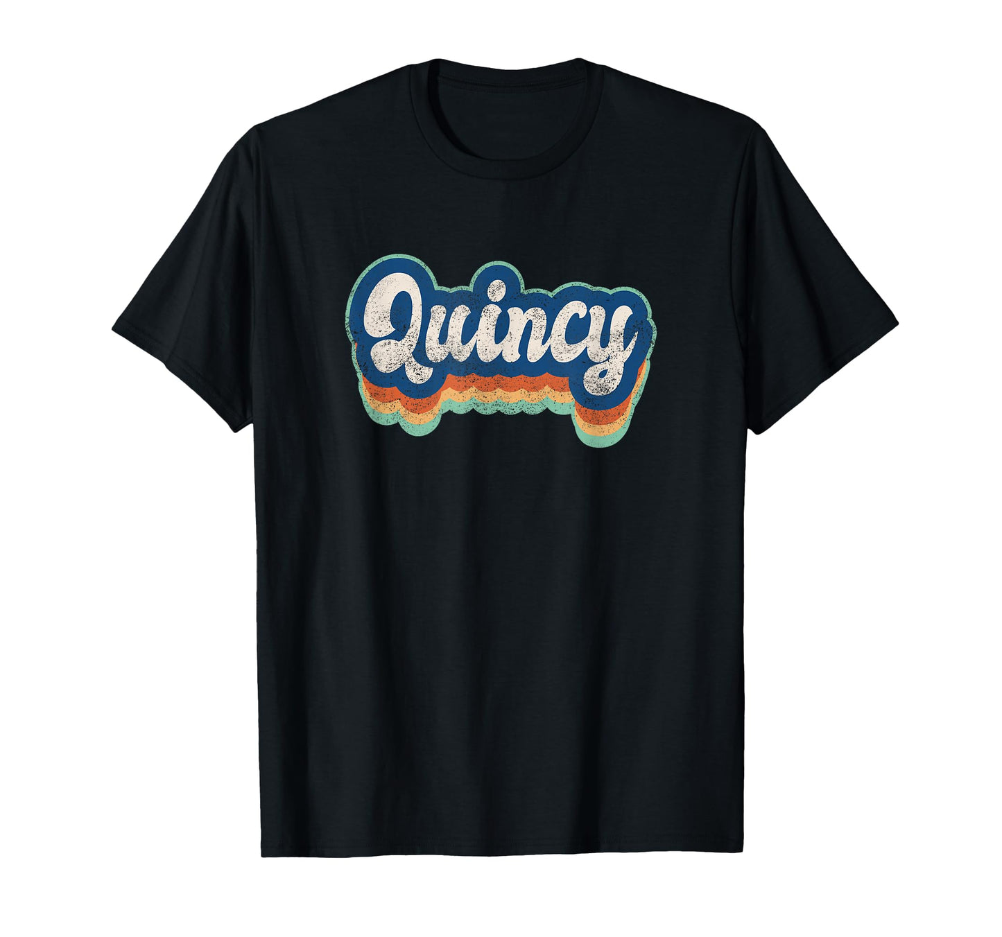 Quincy First Name 70S 80S Personalized T-Shirt - Minimalist Print Men Women - T-Shirt, Sweatshirt, Hoodie