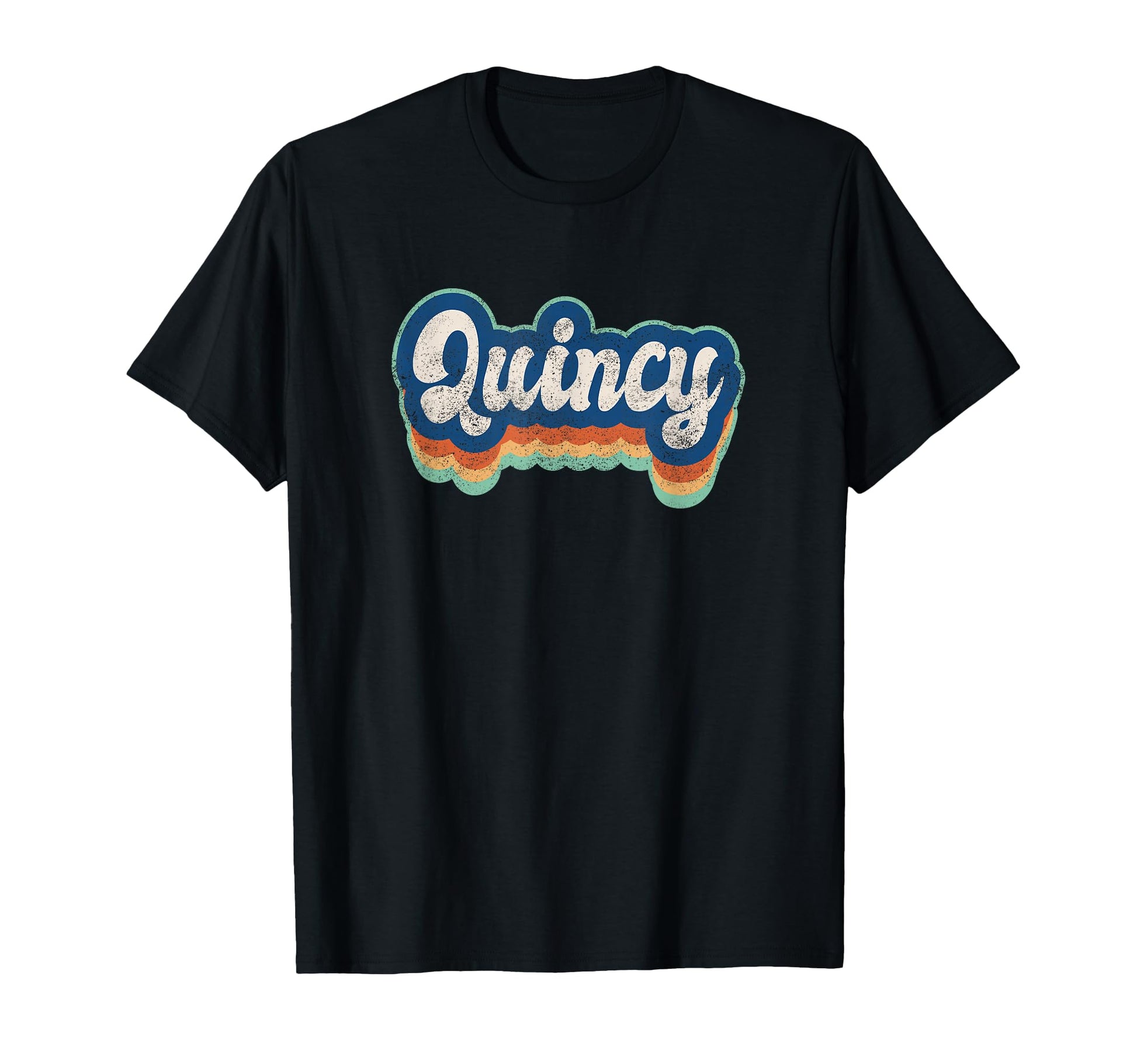 Quincy First Name 70S 80S Personalized T-Shirt - Minimalist Print Men Women - T-Shirt, Sweatshirt, Hoodie